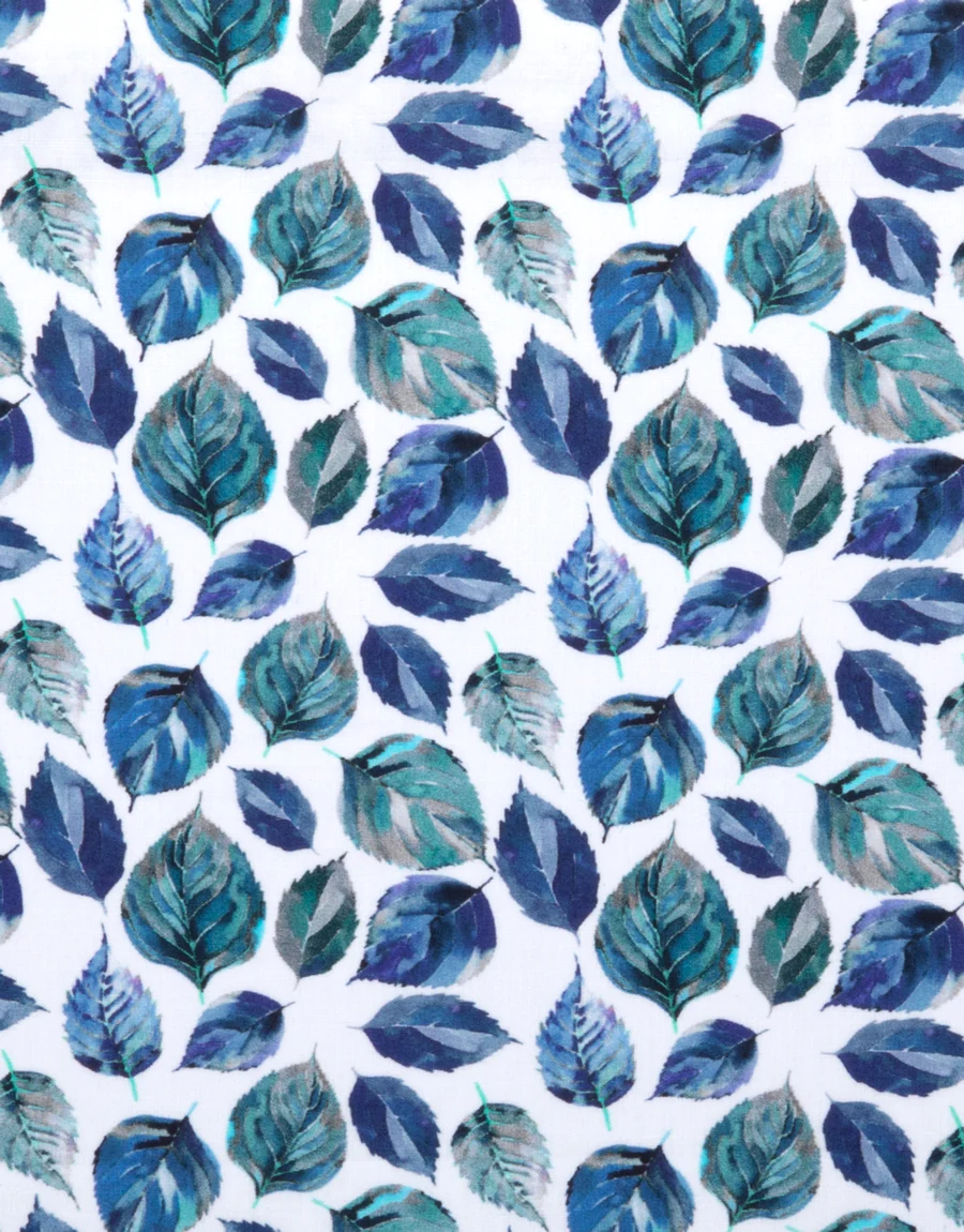 Barbican Blue Leaf Print Shirt - Image 5