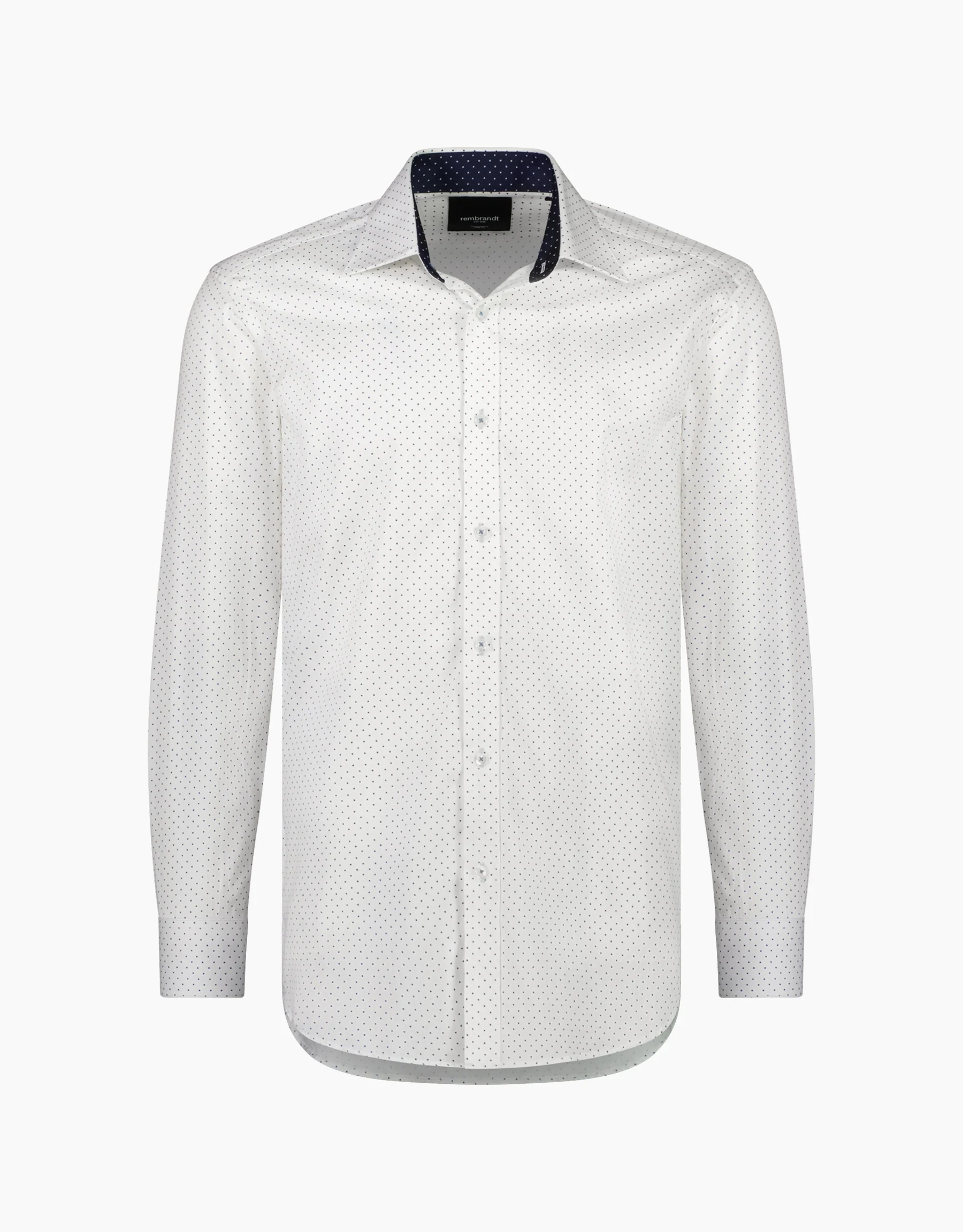 Barbican White & Navy Dot Shirt - Image 3
