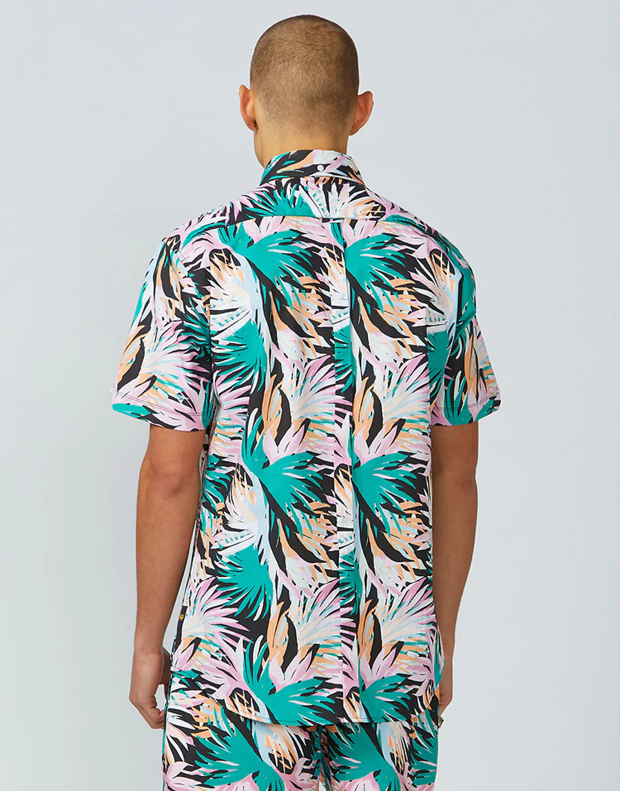 Ben Sherman Black Summer Foliage Mod Short Sleeve Shirt - Image 3