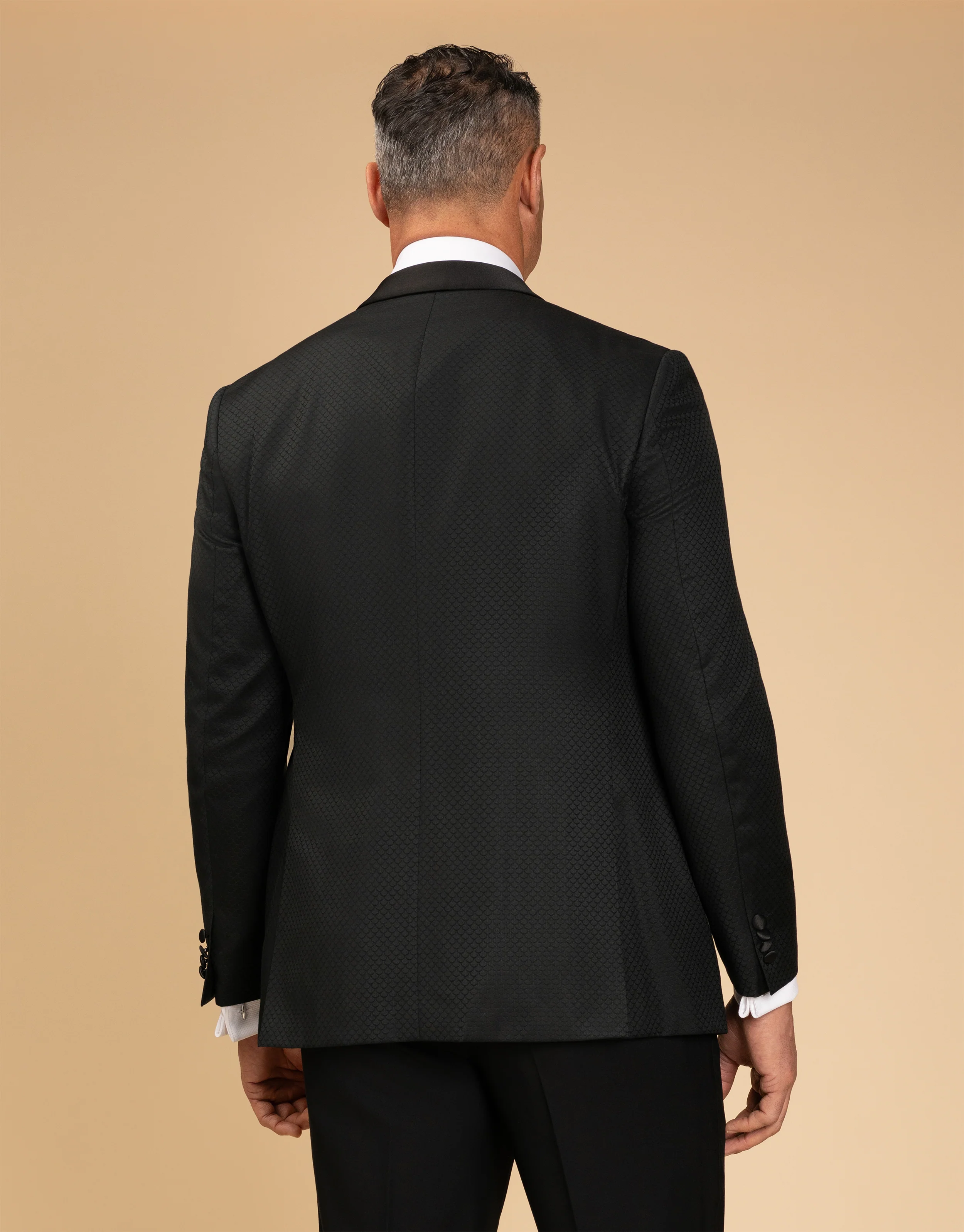 Bryan Dark Green Jaquard Dinner Jacket - Image 3