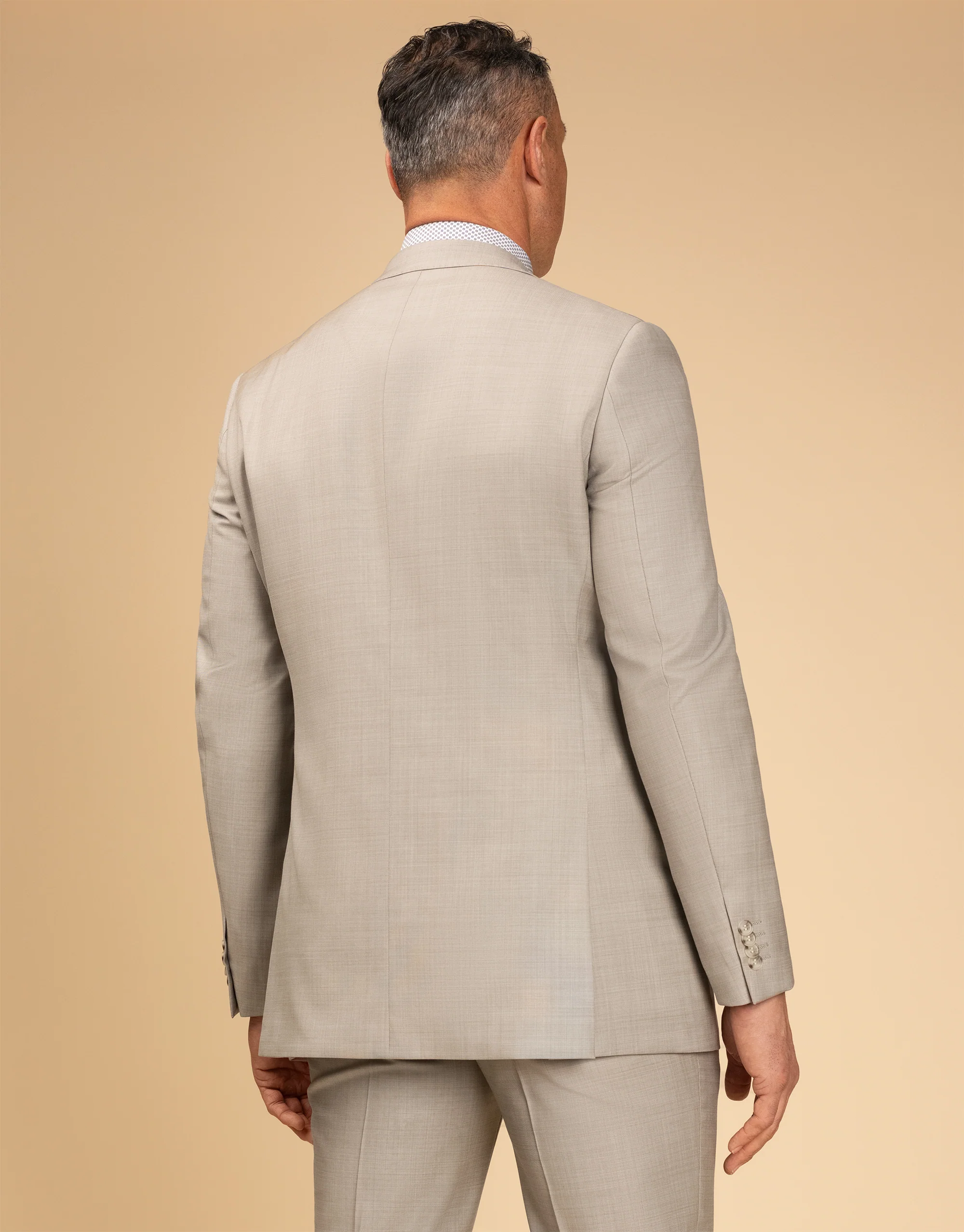 Cooper Beige Sharkskin Suit Jacket - Image 3