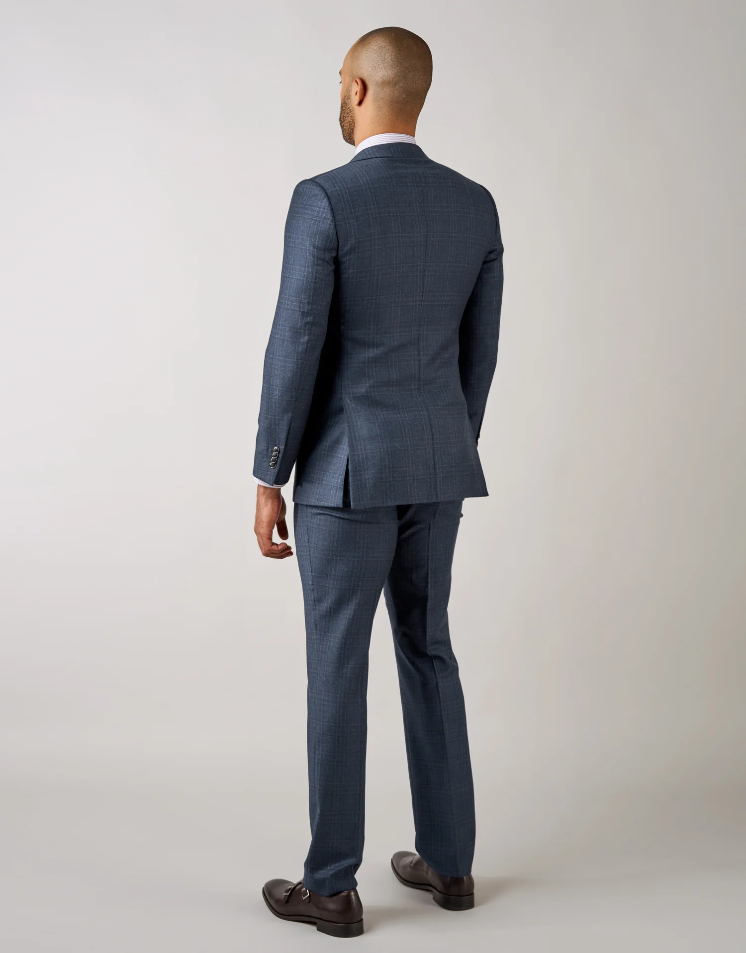 Cooper Blue & Burgundy Check Two Piece Suit - Image 2