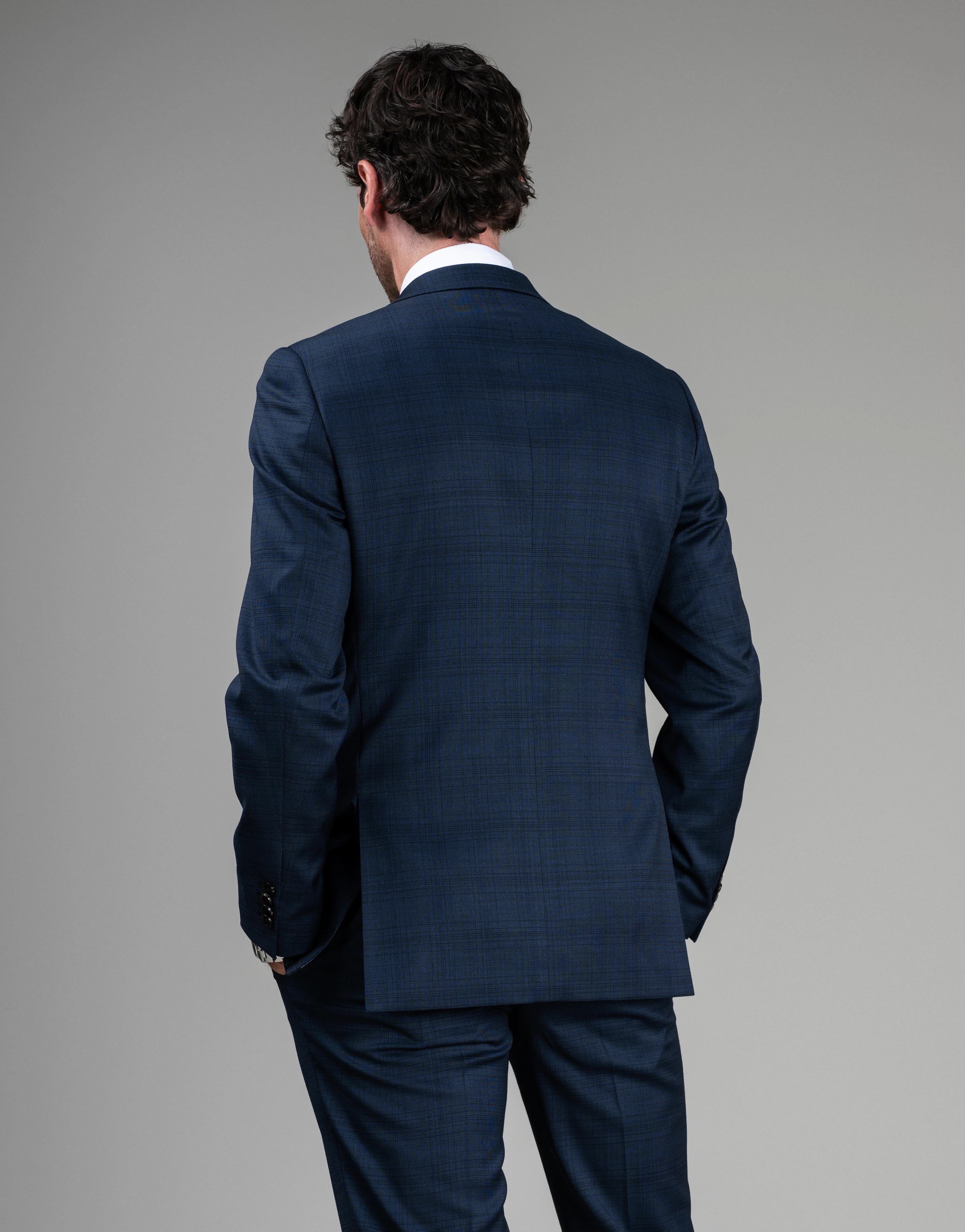 Cooper Blue Check Suit Jacket - Image 3