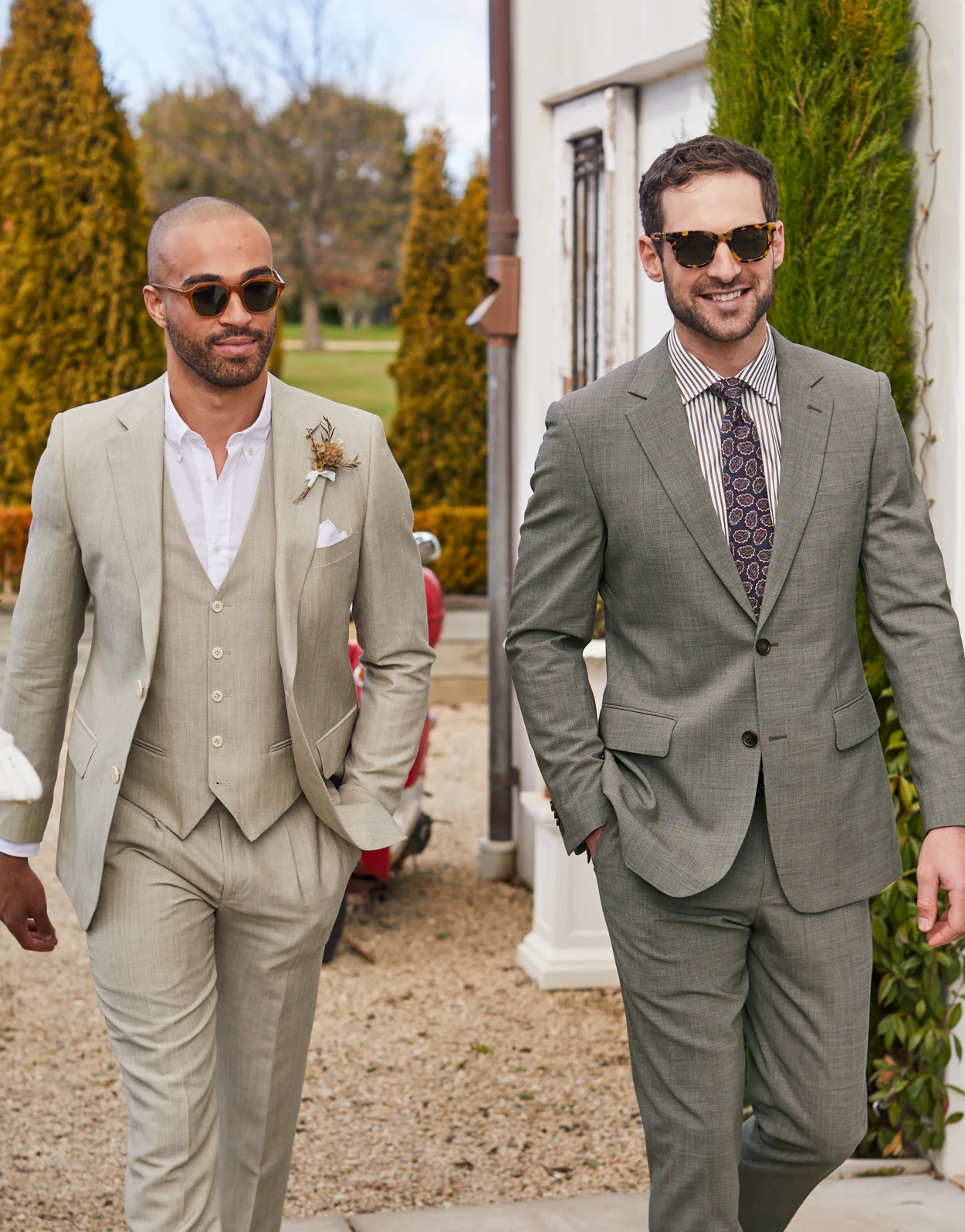Cooper Brown Textured Stretch Two Piece Suit - Image 3