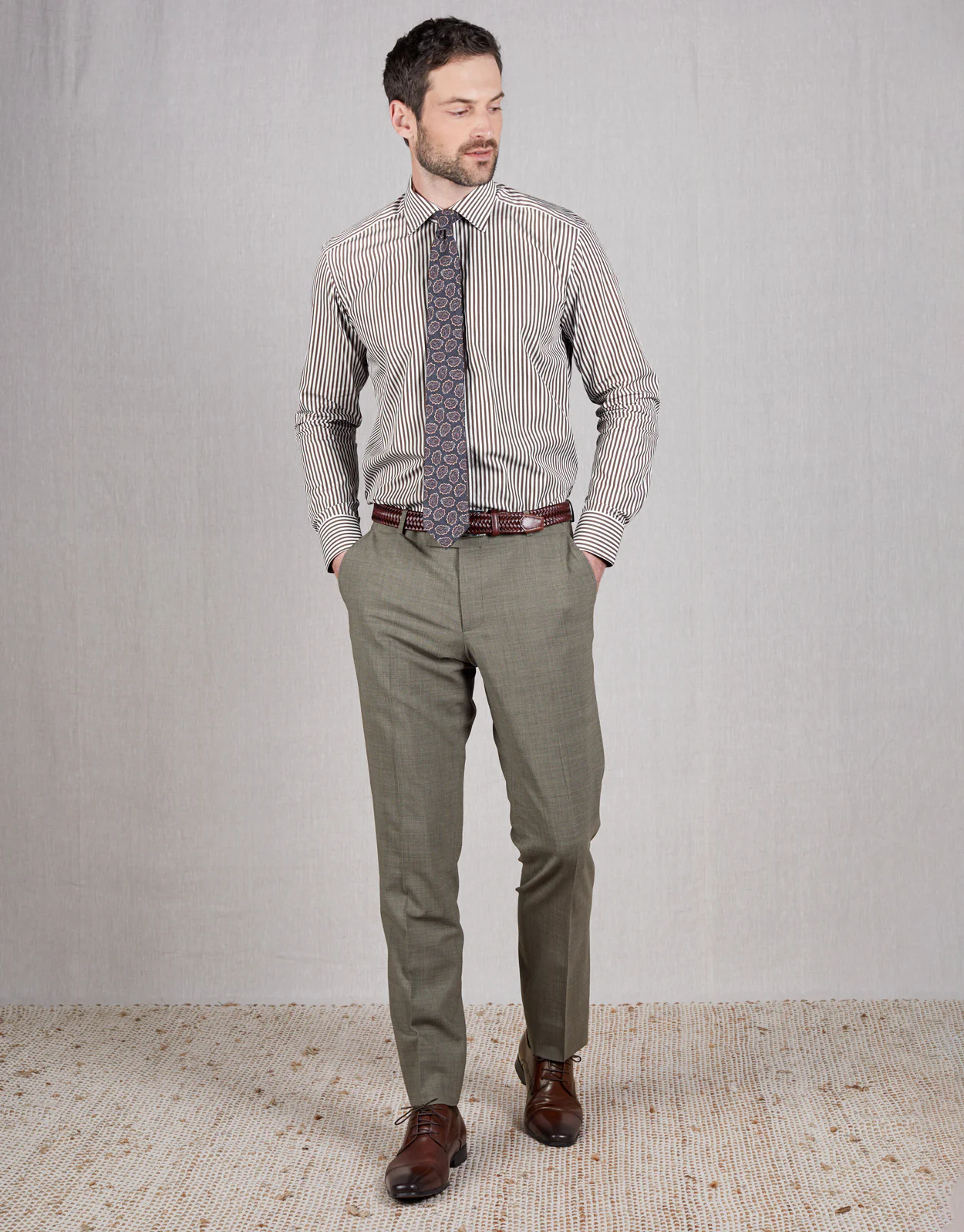 Cooper Brown Textured Stretch Two Piece Suit - Image 4