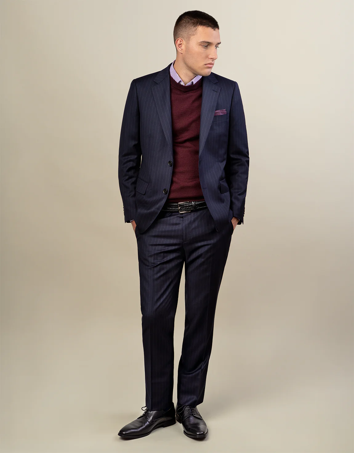 Cooper Navy Pinstripe Suit Jacket - Image 2