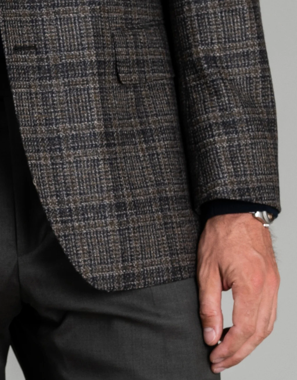 Cooper Olive Green & Navy Check Blazer - Image 8