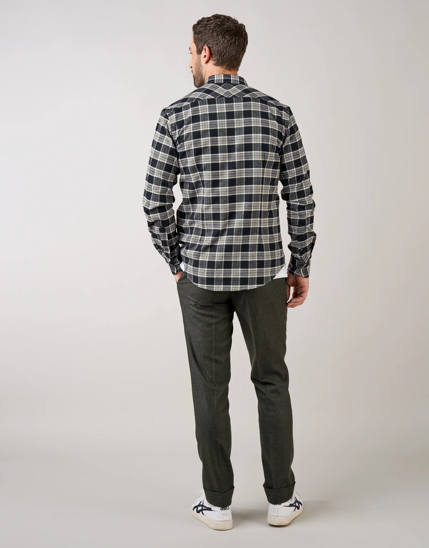 Evans Forest Green Stretch Flannel Trouser - Image 2