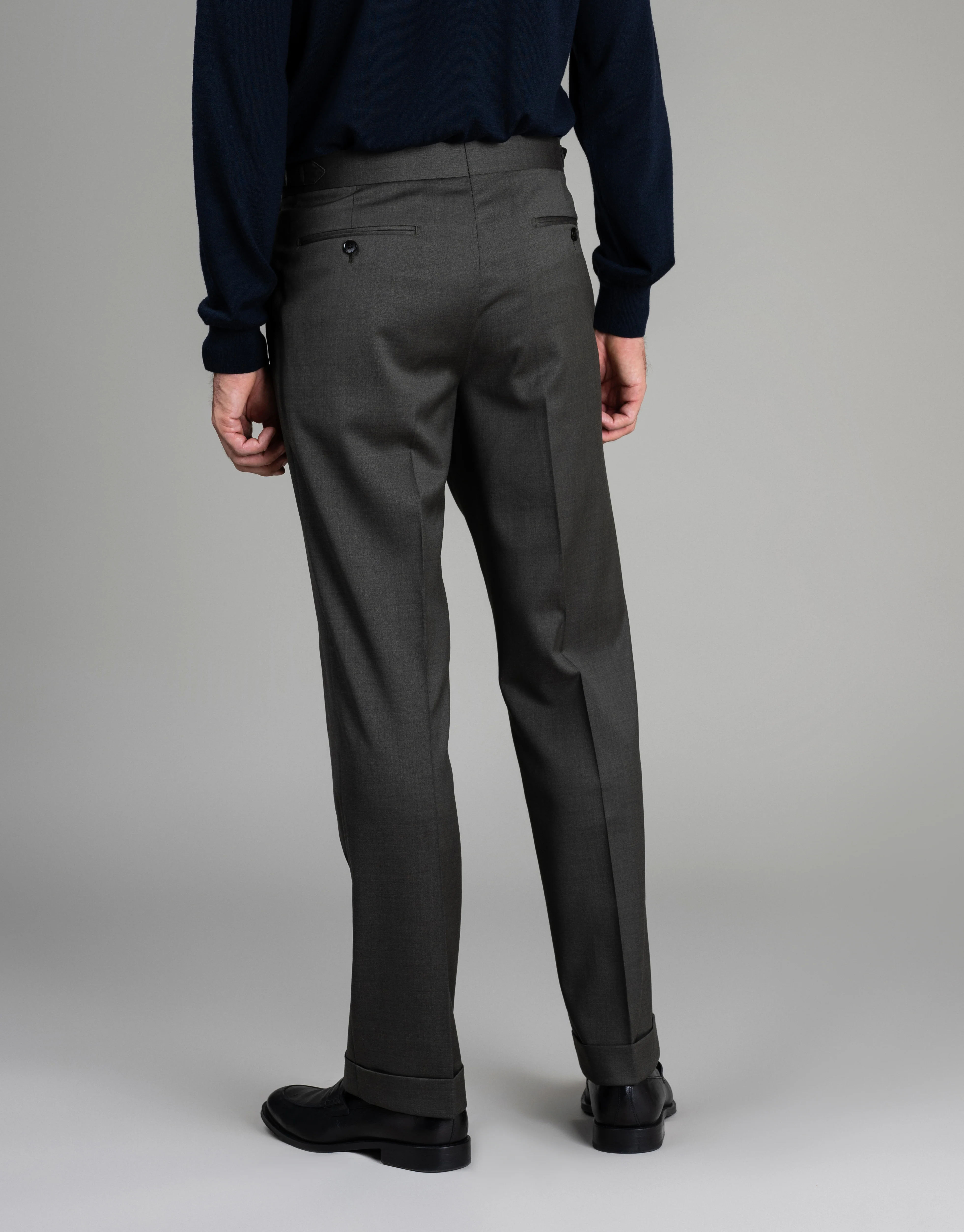 Evans Olive Green Twill Suit Trouser - Image 3