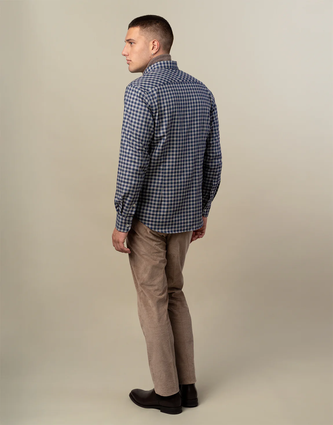 Gambino Beige Stretch Corduroy Trouser - Image 7