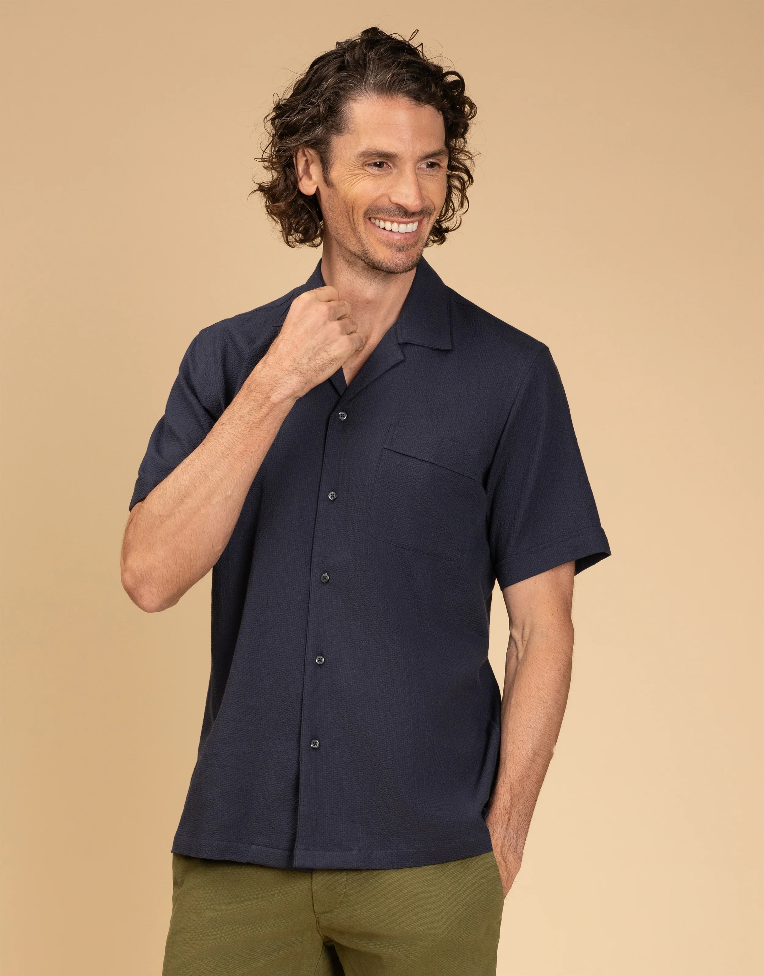 Hahei Navy Short Sleeve Shirt - Image 2
