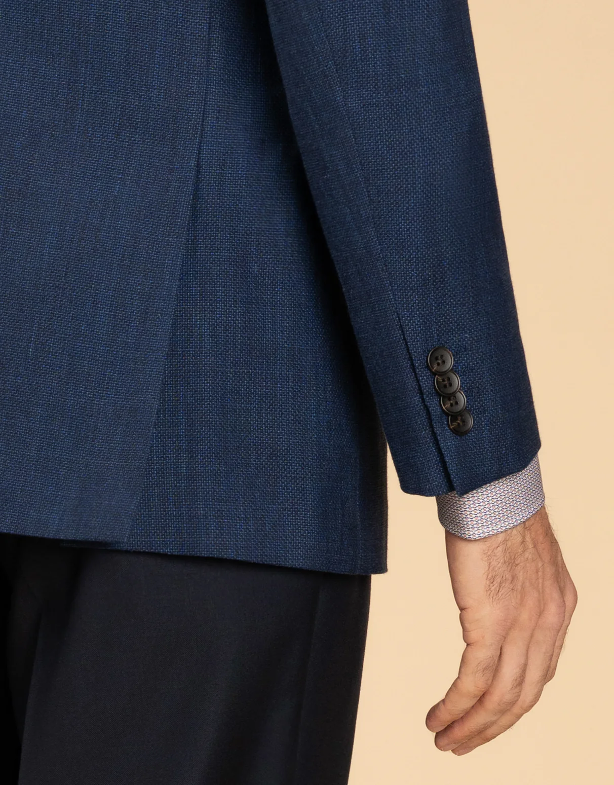 Hawker Blue Wool Linen Textured Blazer - Image 7