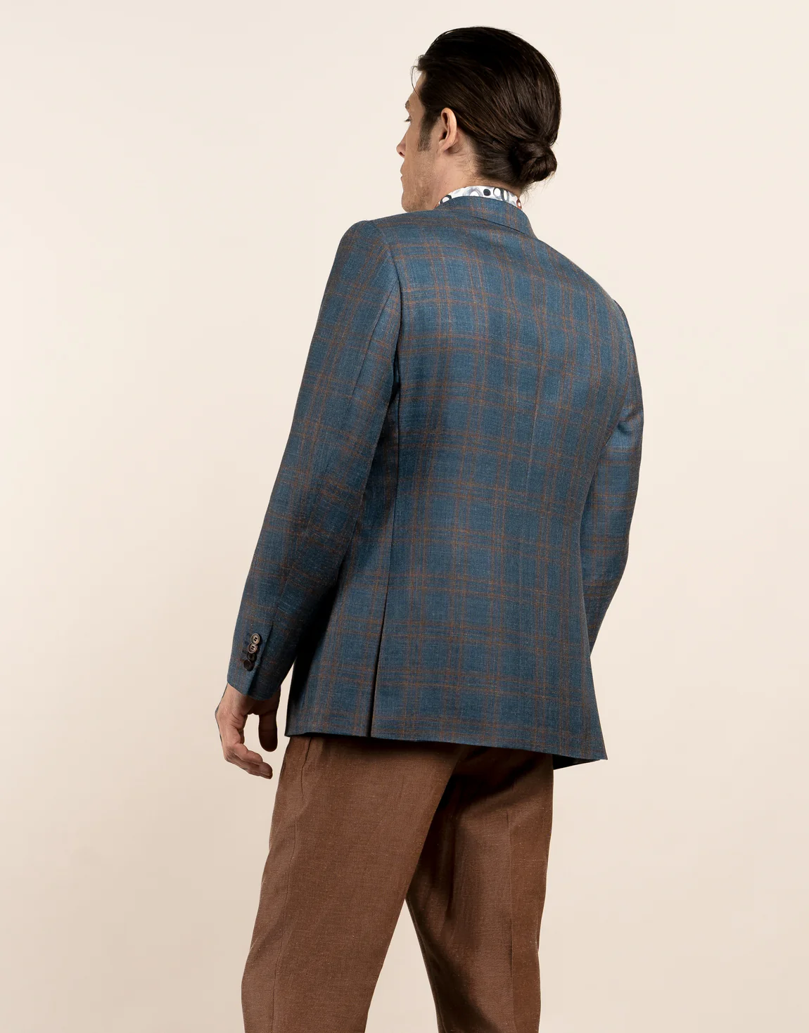 Hawker Teal Blue and Brown Check Blazer - Image 2