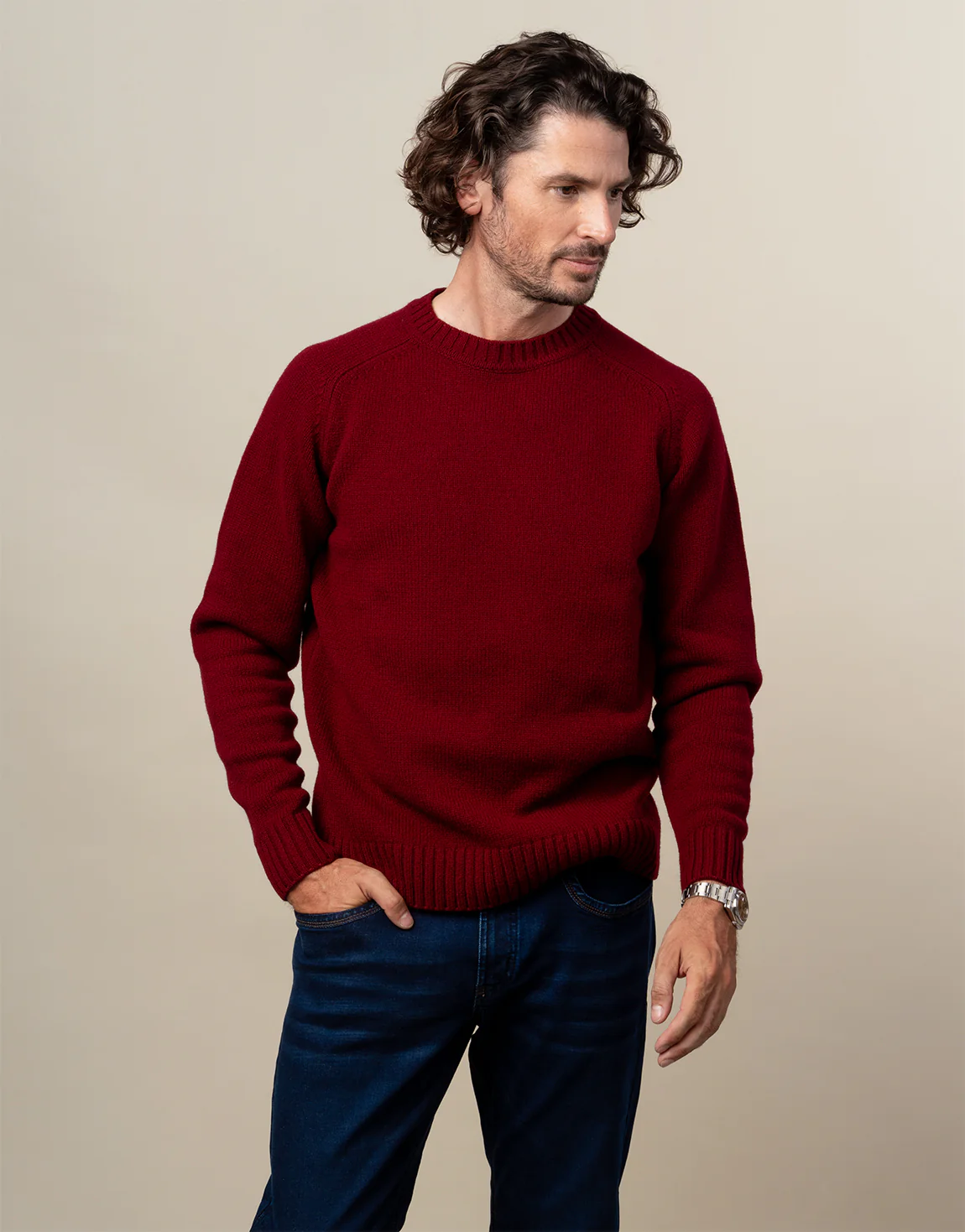 Kaiapoi Burgundy Shetland Sweater - Image 3