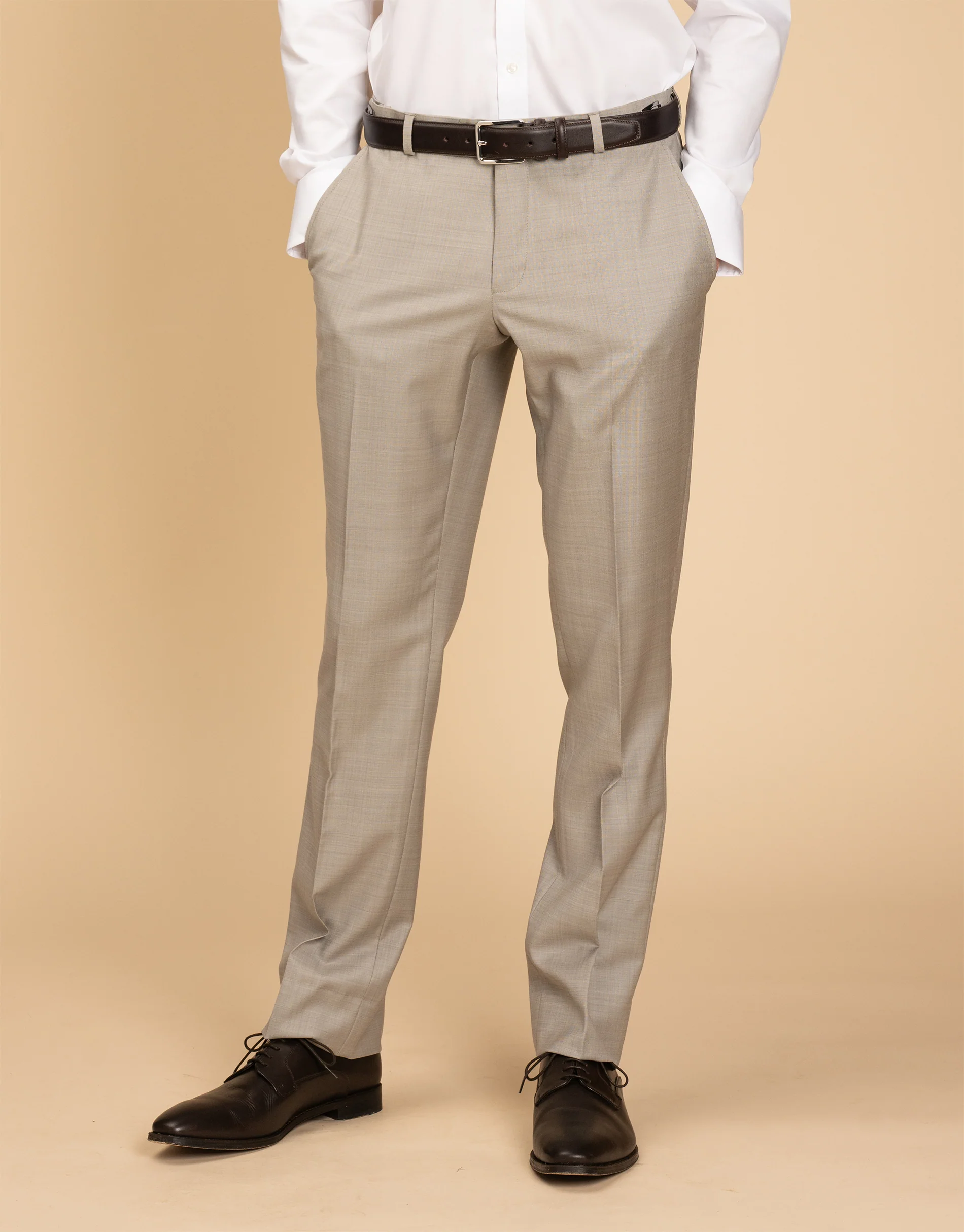 Hire Lautner Beige Sharkskin Trouser