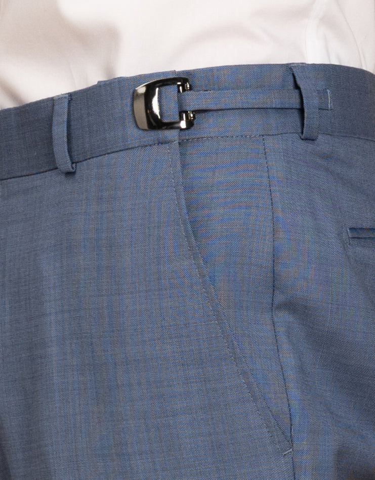 Hire Lautner Pale Blue Sharkskin Suit Trouser - Image 2