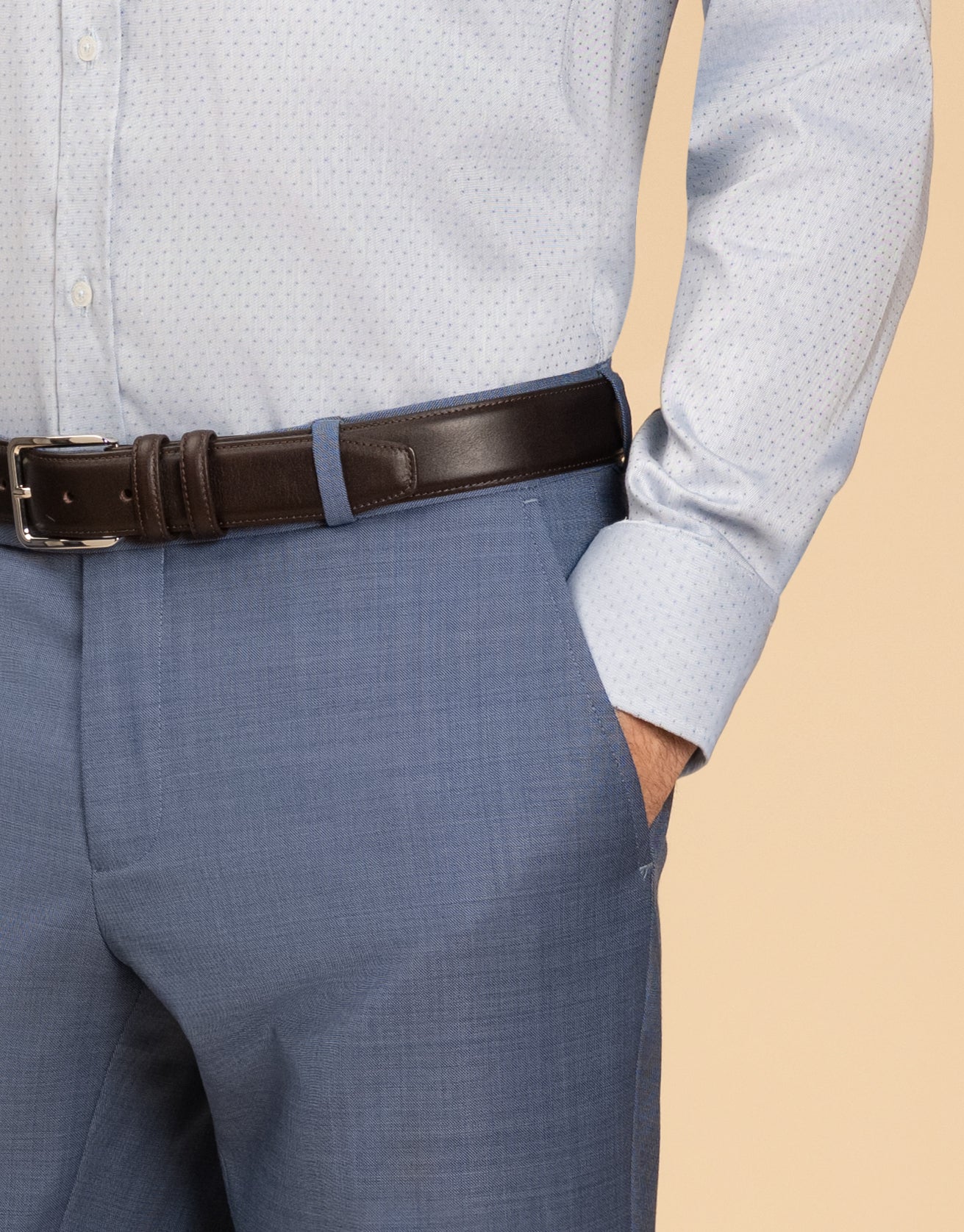London Teal Blue Micro-design Shirt - Image 6