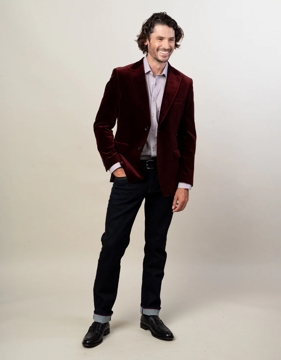 Lyon Burgundy Velvet Blazer - Image 5