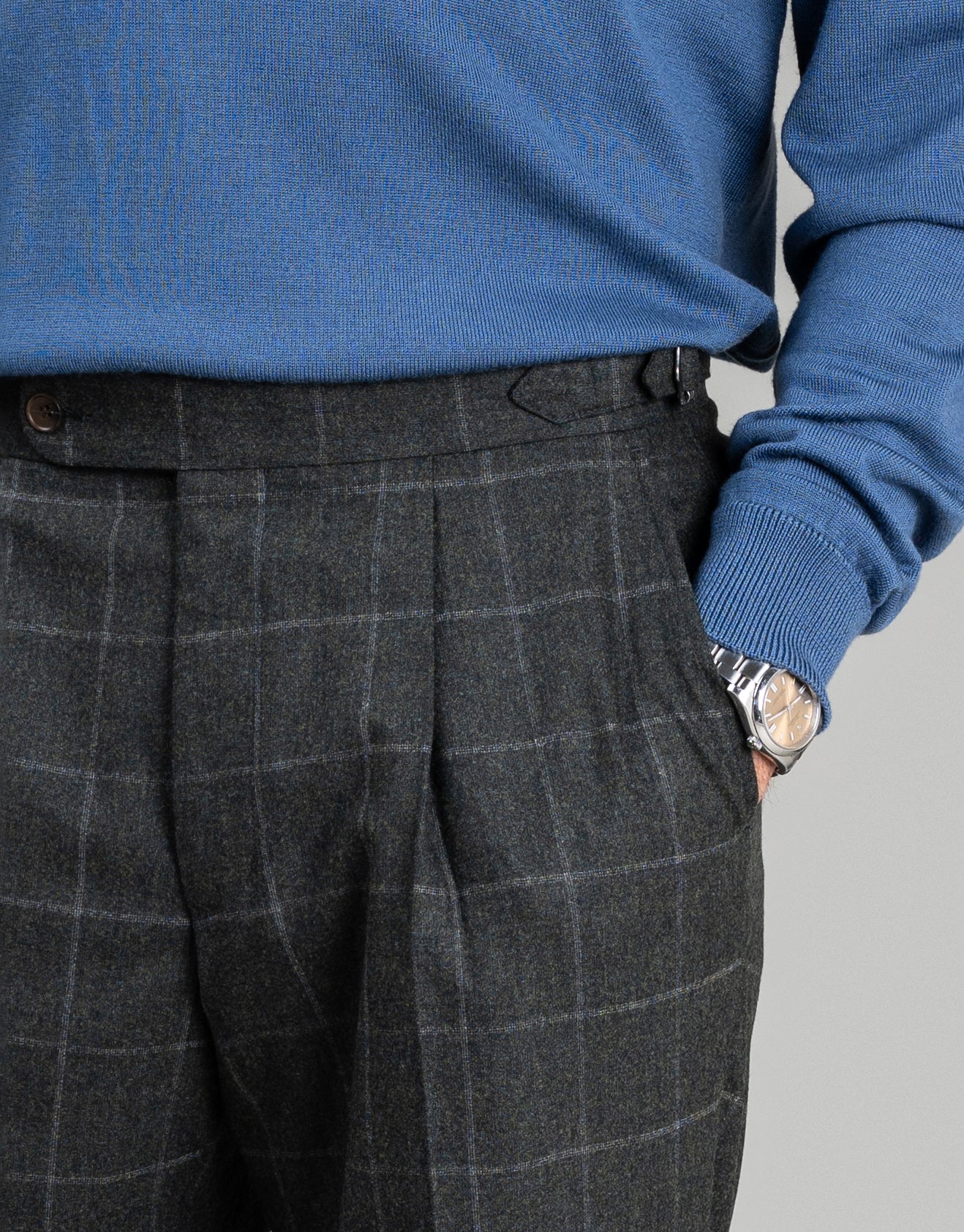 Lyon Dark Green Check Flannel Suit - Image 11