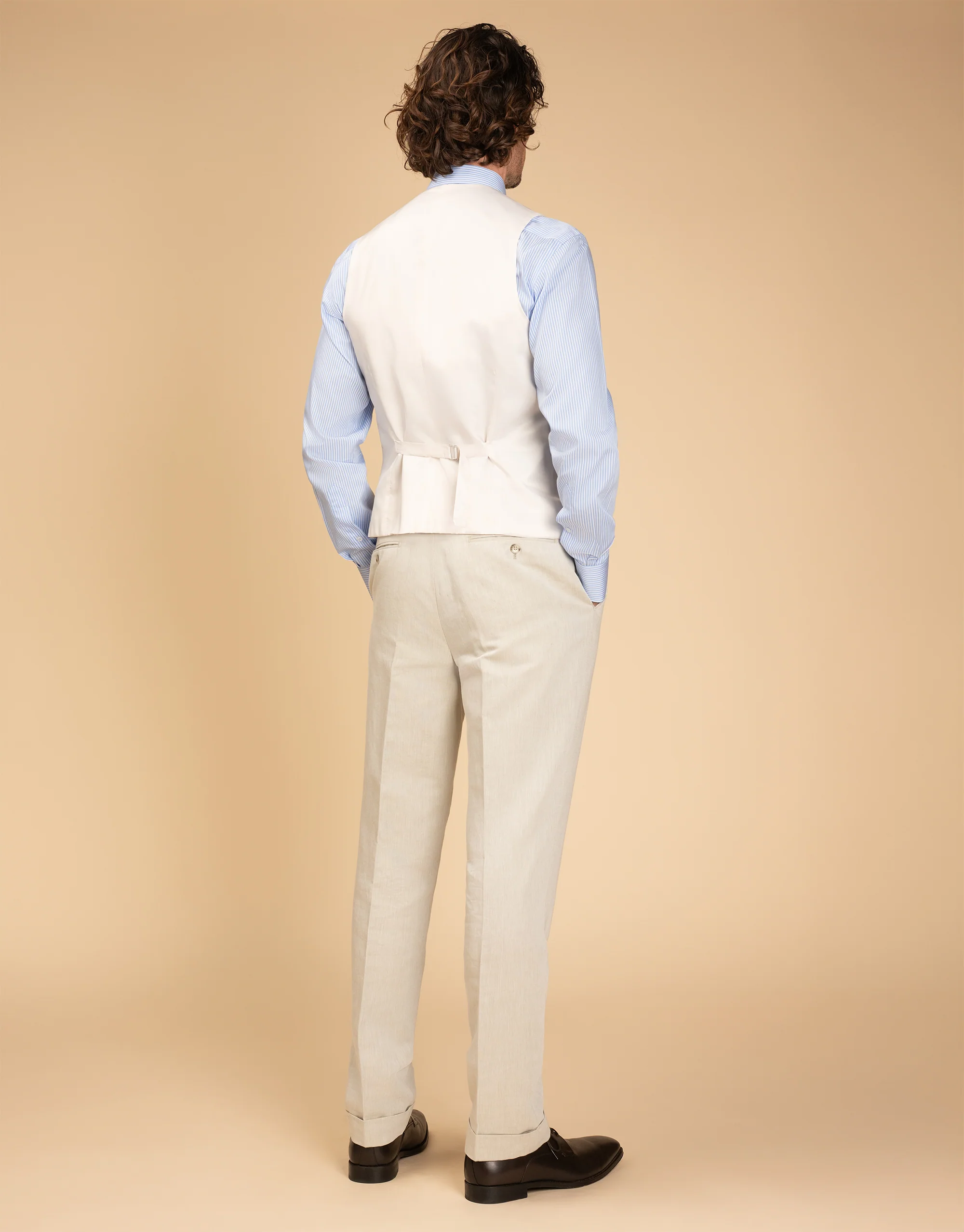 Malta Beige Linen Blend Suit - Image 5