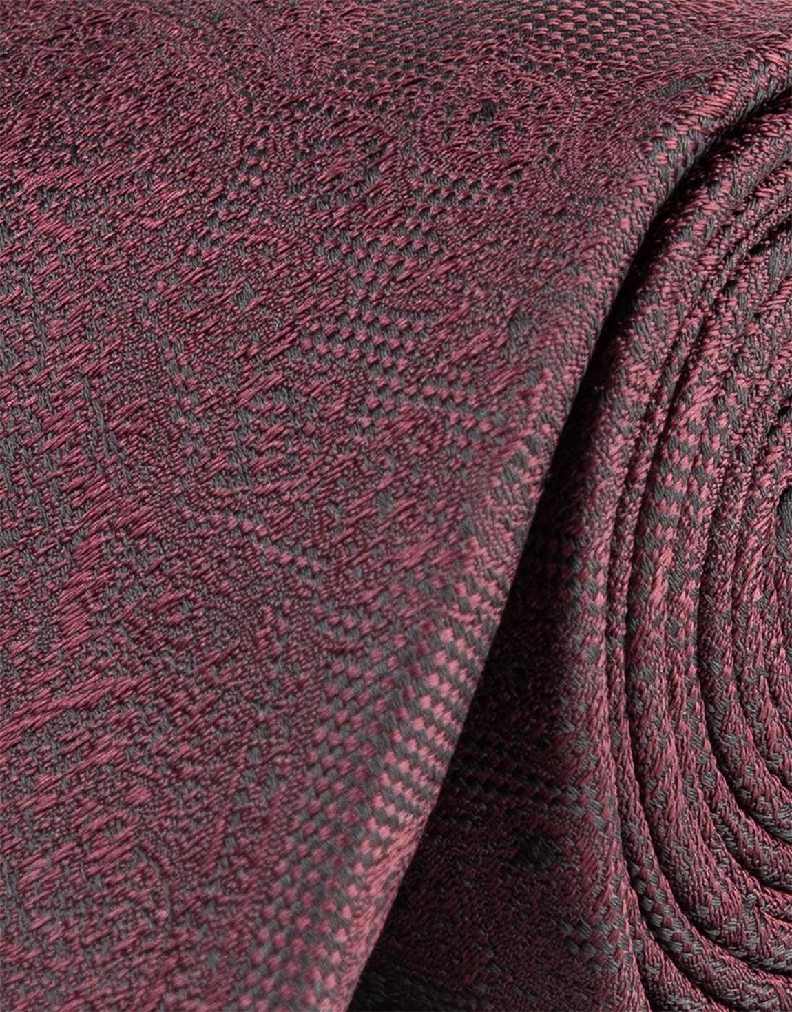 Maroon Large Paisley Jacquard Silk Tie - Image 2