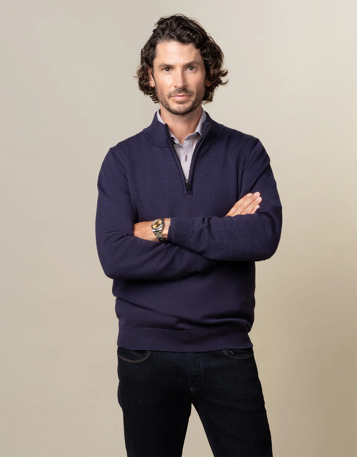 Mataura Indigo Blue 1/4 Zip Jersey