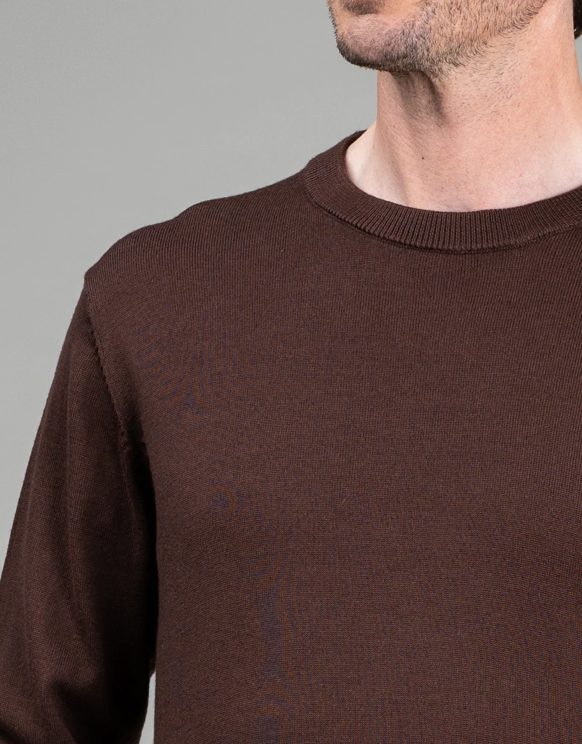Naseby Mocha Brown Crew Neck Jersey - Image 5