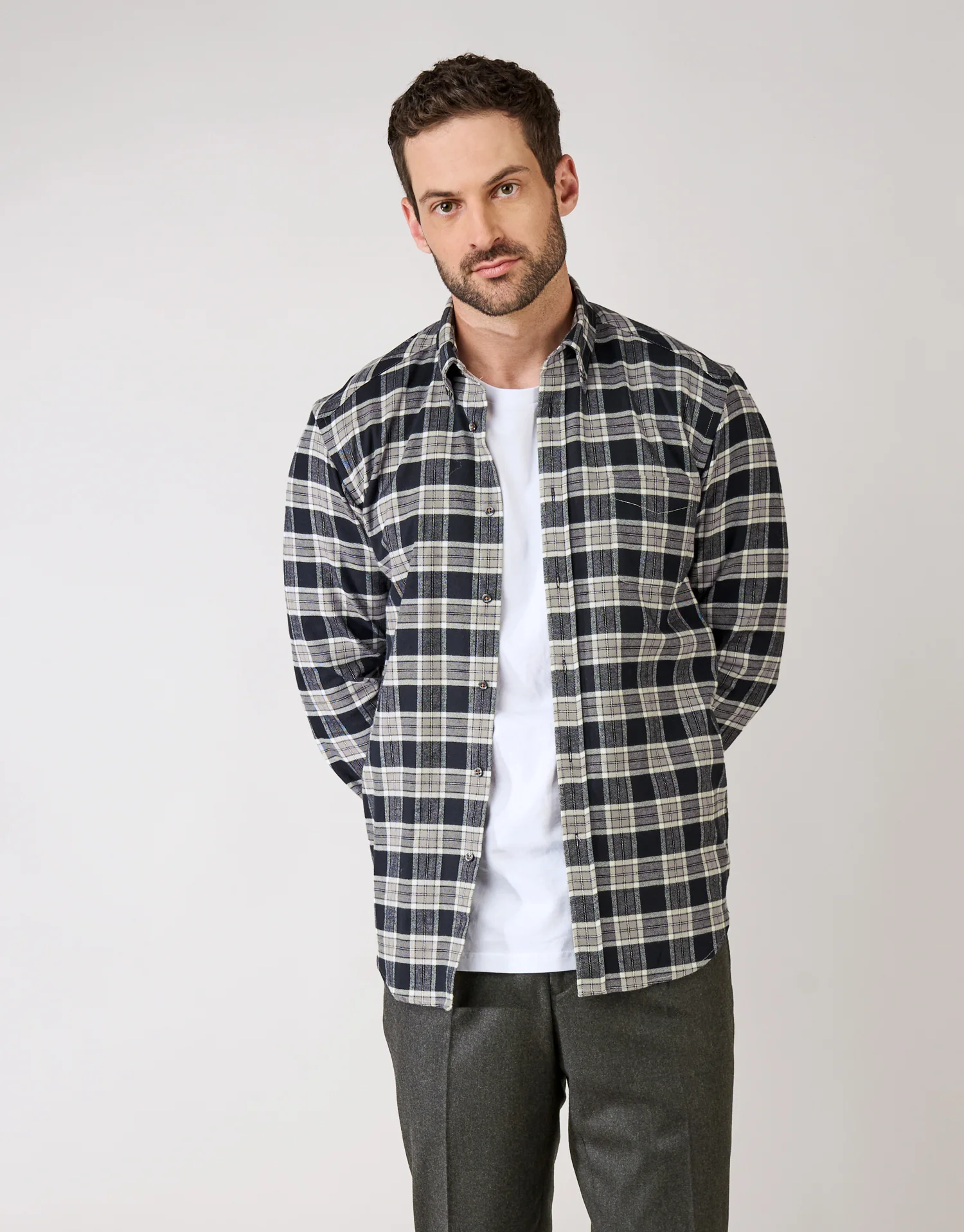 Ohope Black & White Check Flannel Shirt - Image 3