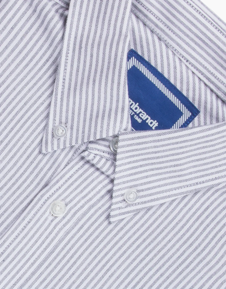Ohope Black & White Striped Oxford Shirt - Image 7