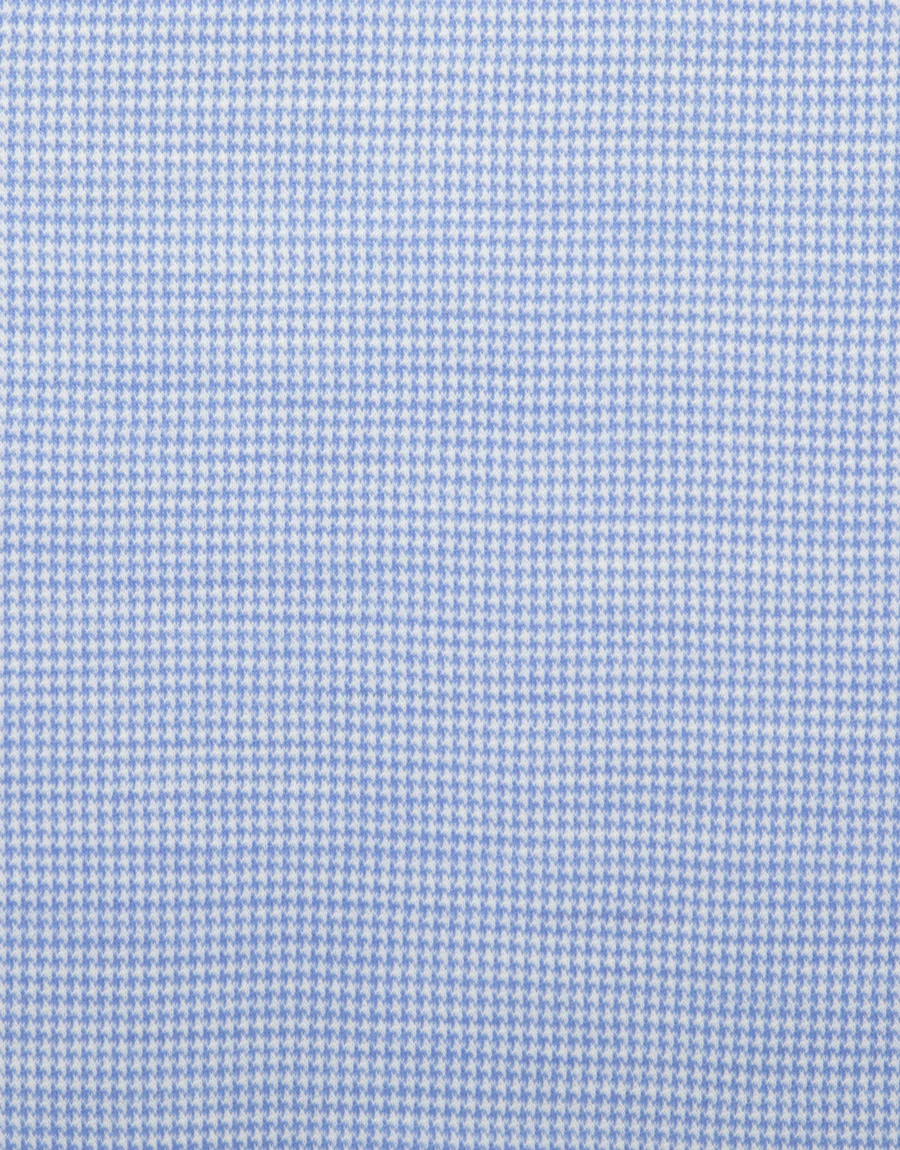 Ohope Light Blue Houndstooth Merino Wool Shirt - Image 8