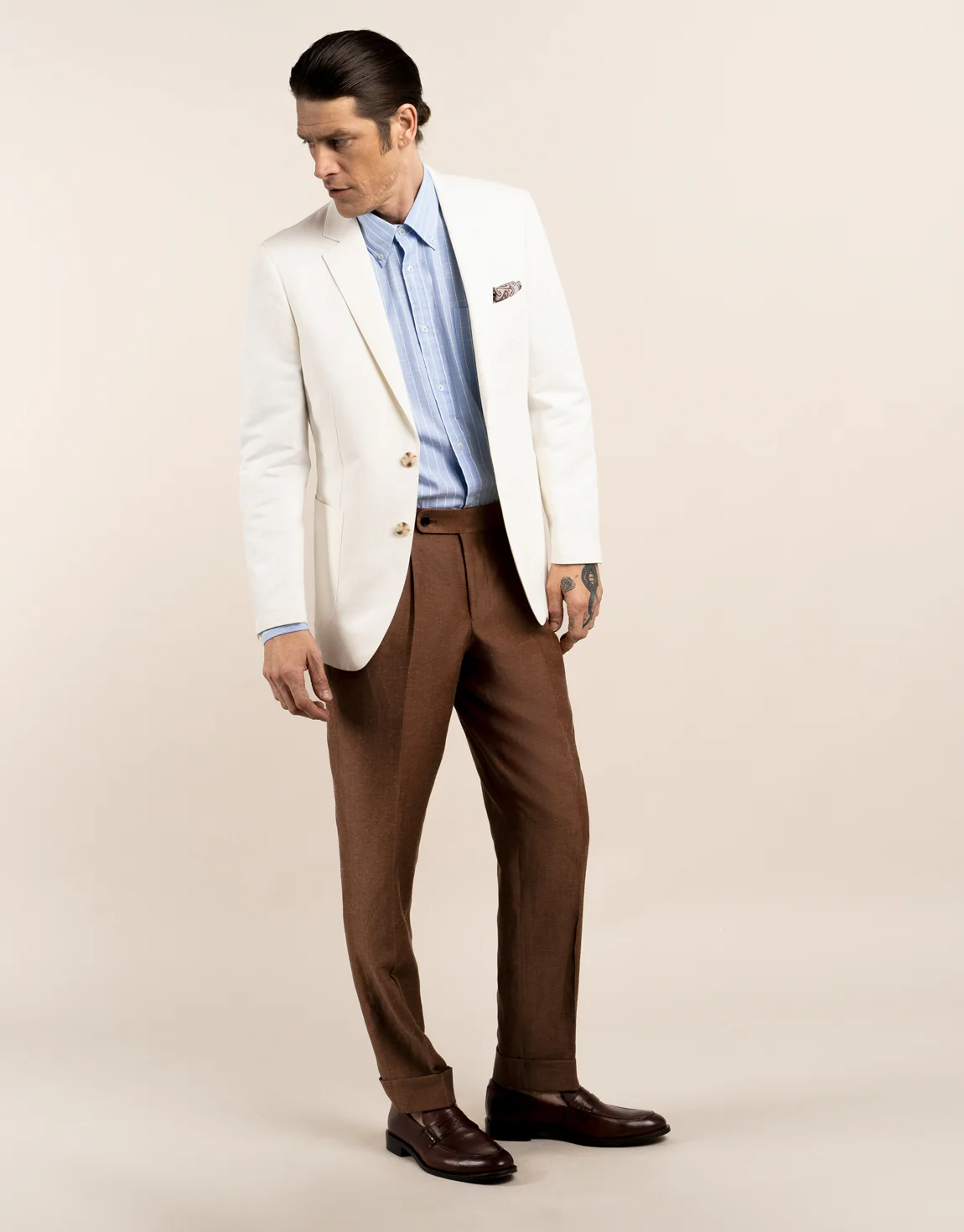 Ohope Light Blue Reverse Stripe Shirt - Image 3