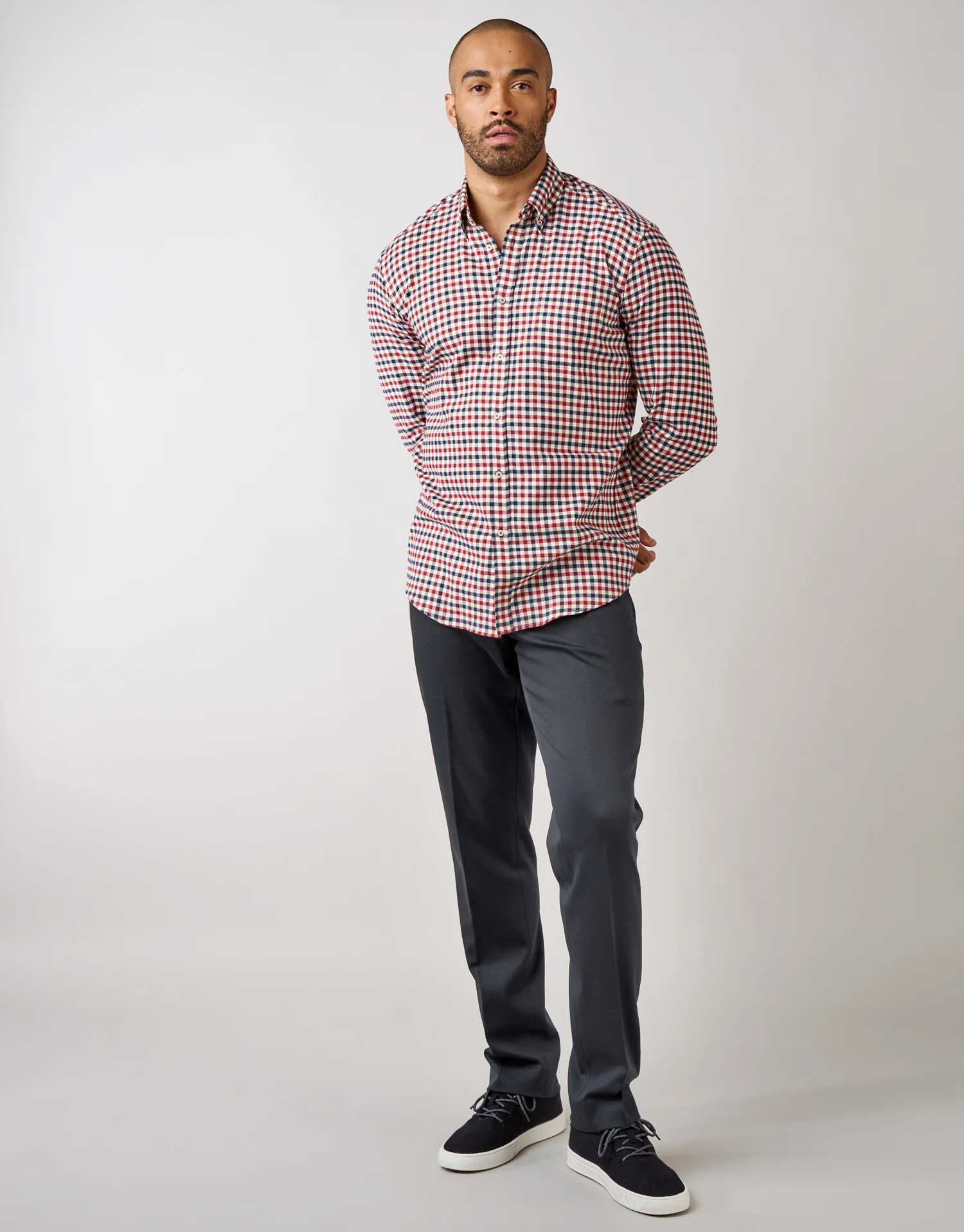 Ohope Red & Blue Check Flannel Shirt - Image 3