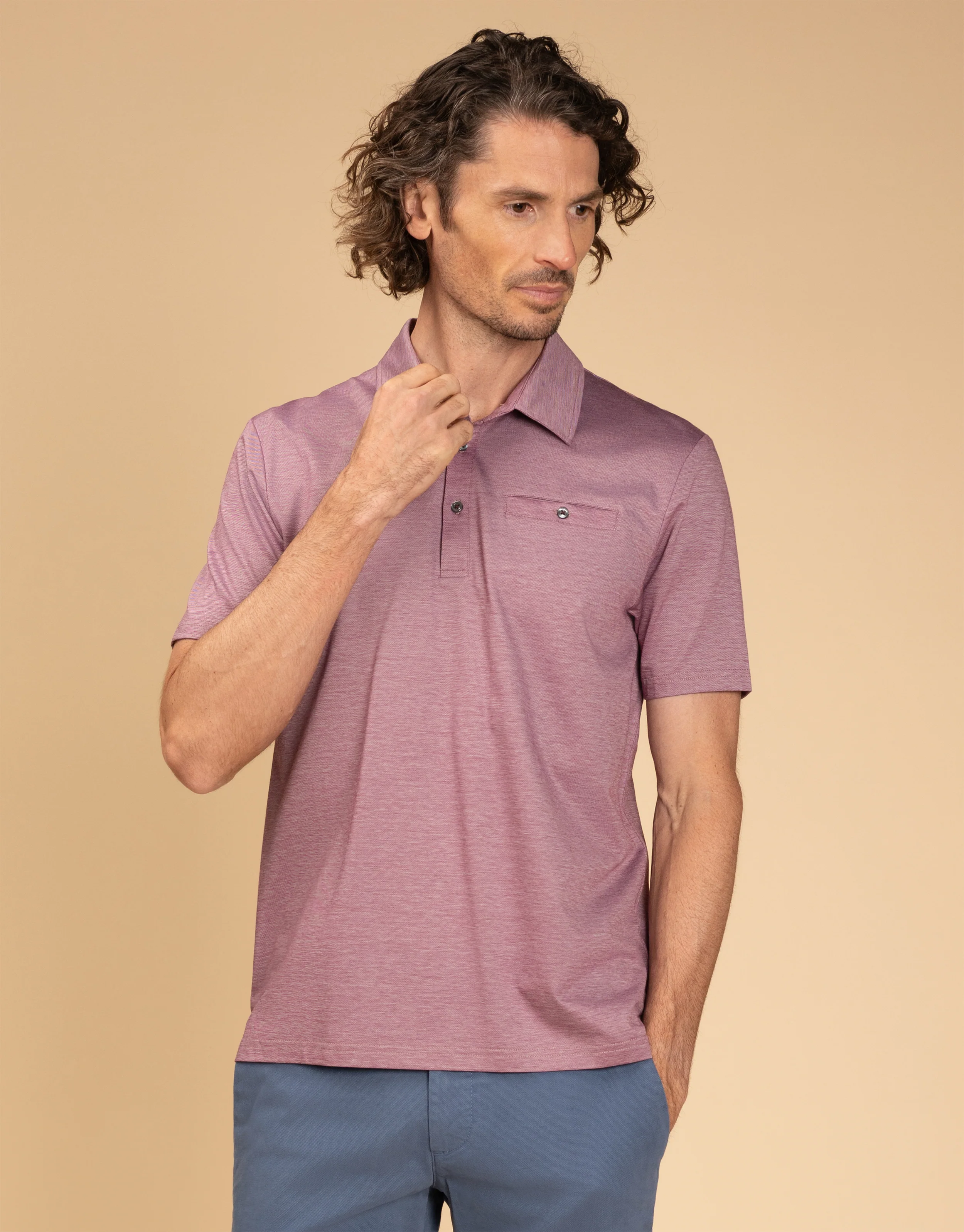 Portofino Mauve Polo Shirt - Image 2