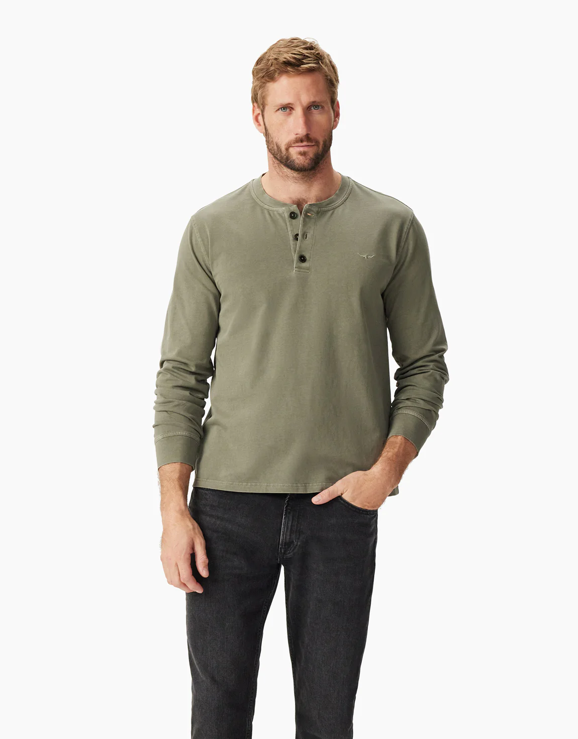 R.M.Williams Campside Olive Henley T-Shirt - Image 2