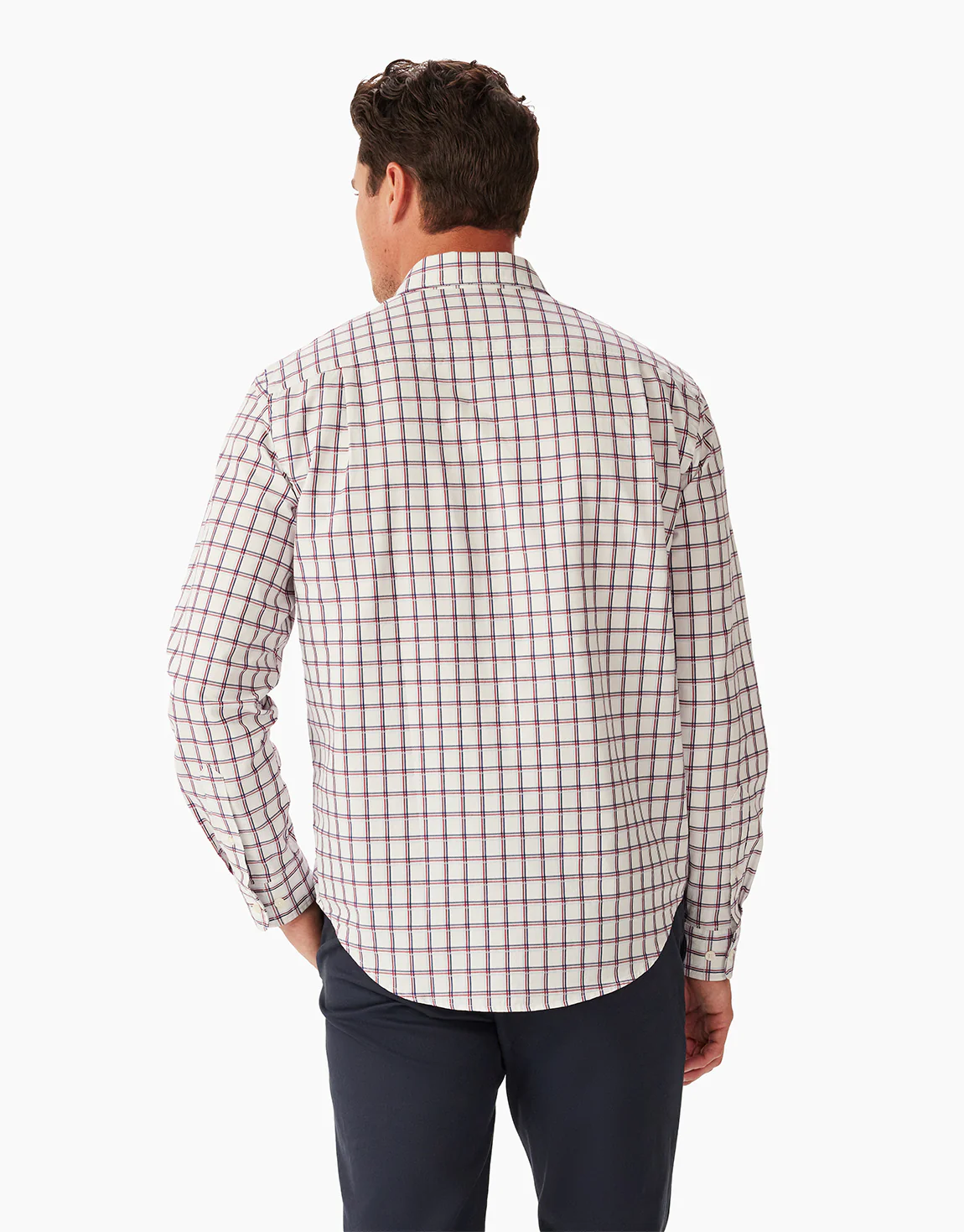 R.M. Williams Classic Red White Navy Twill Check Shirt - Image 3