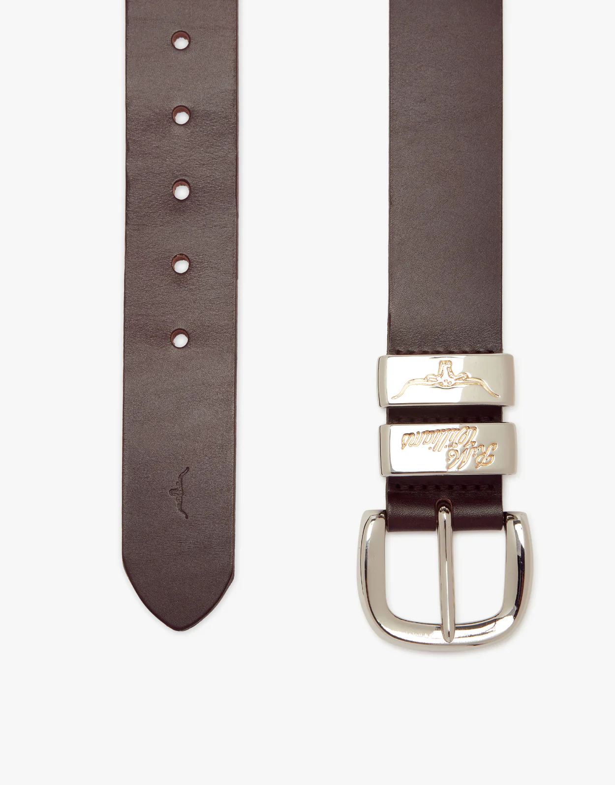 R.M. Williams Drover Chestnut Belt with Nickel Buckle - Image 3