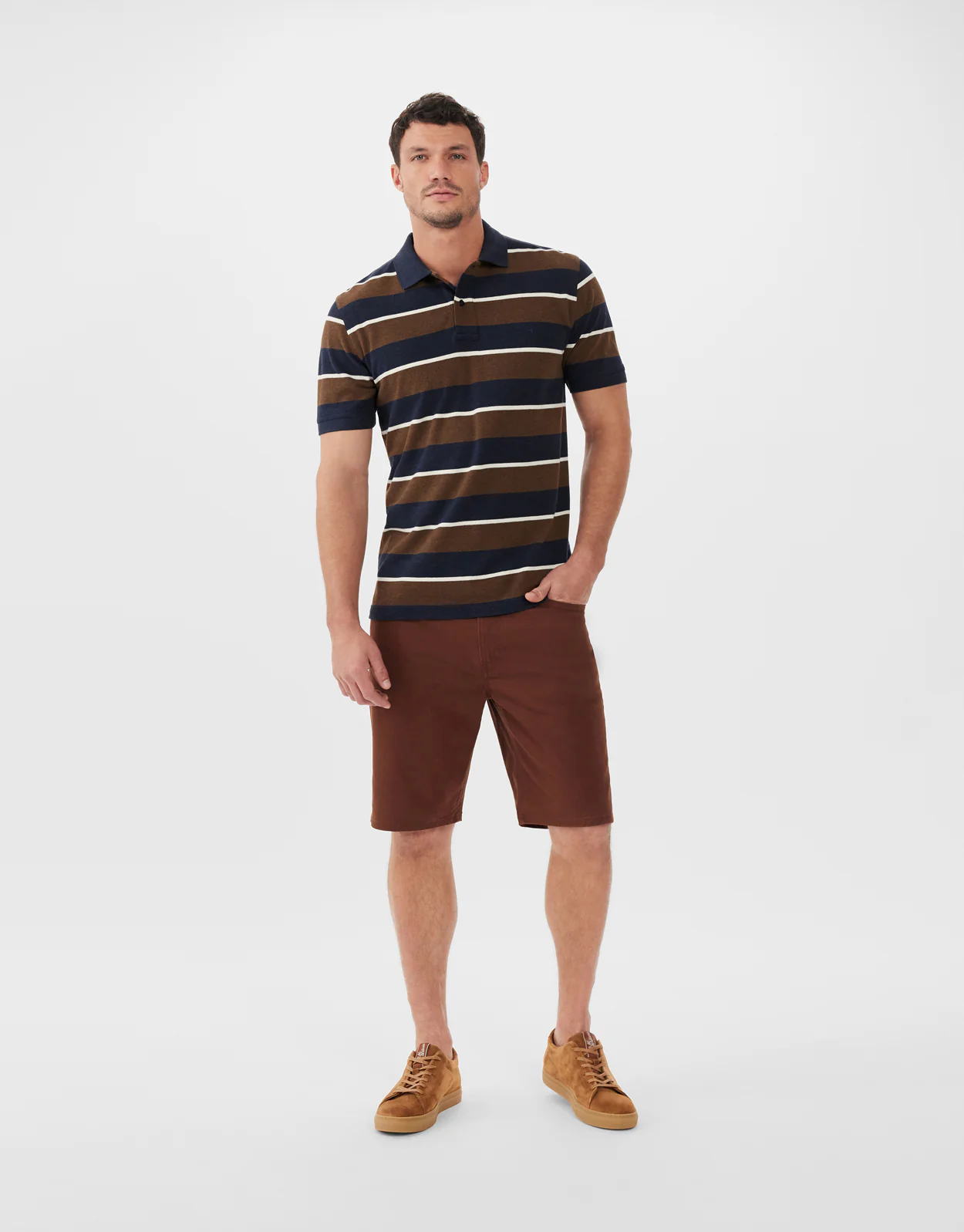 R.M.Williams Rod Navy & Brown Polo - Image 3