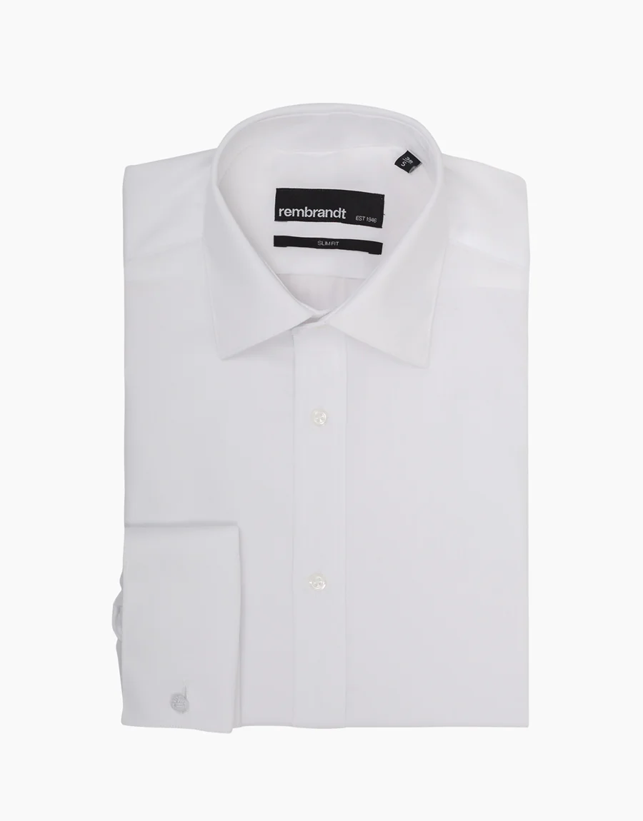 Santiago White Twill Tailored Shirt - Image 4