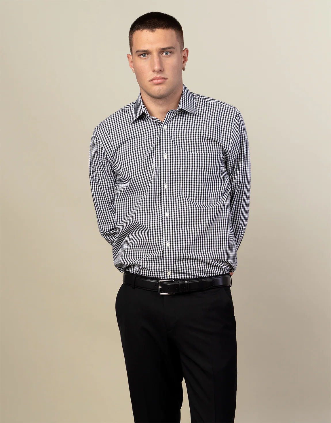 Sinatra Black & White Check Shirt - Image 3
