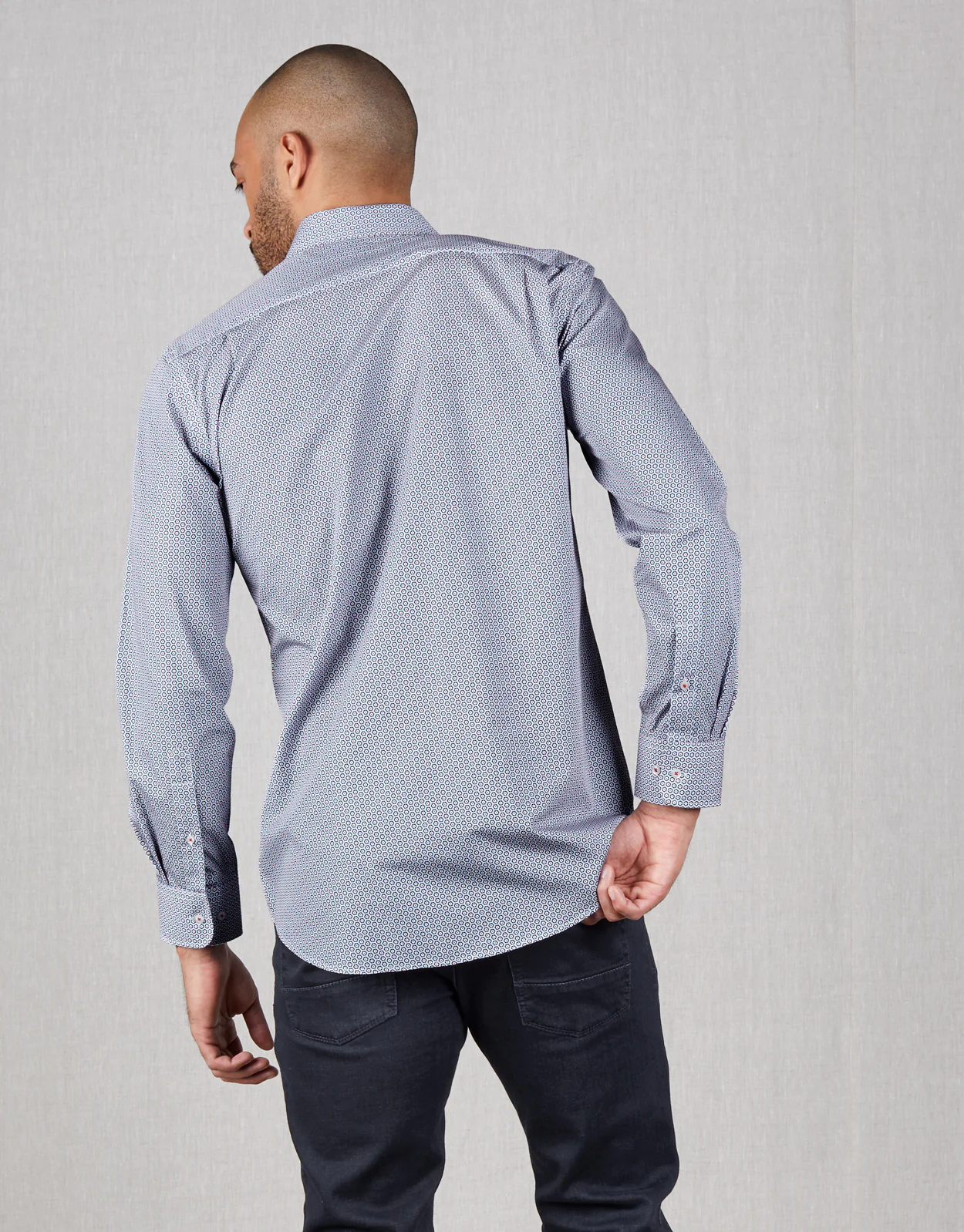 Sinatra Blue & Red Hexagon Shirt - Image 3