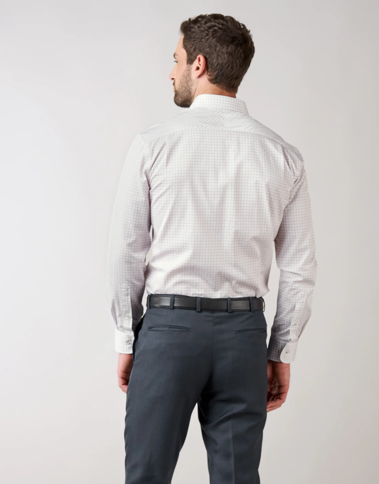 Sinatra Dark Red Graph Check Shirt - Image 2