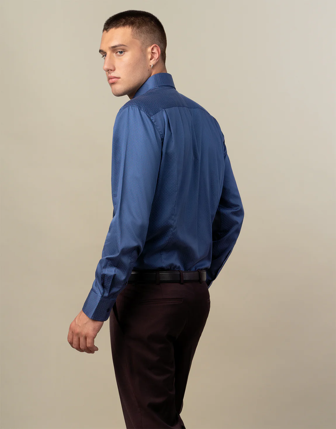 Sinatra Navy & Maroon Dot Shirt - Image 2