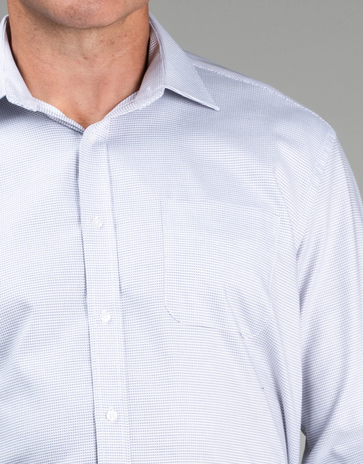 Sinatra White Blue & Brown Micro-design Shirt - Image 4