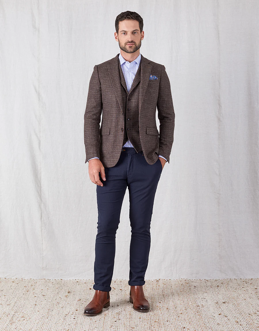 Soho Navy Birdseye Chinos - Image 4