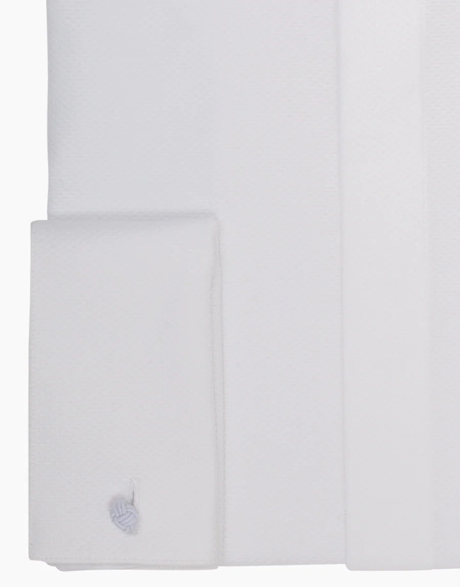 Hire Strand White Twill Formal Shirt with Marcella Bib and Cuffs - Image 8