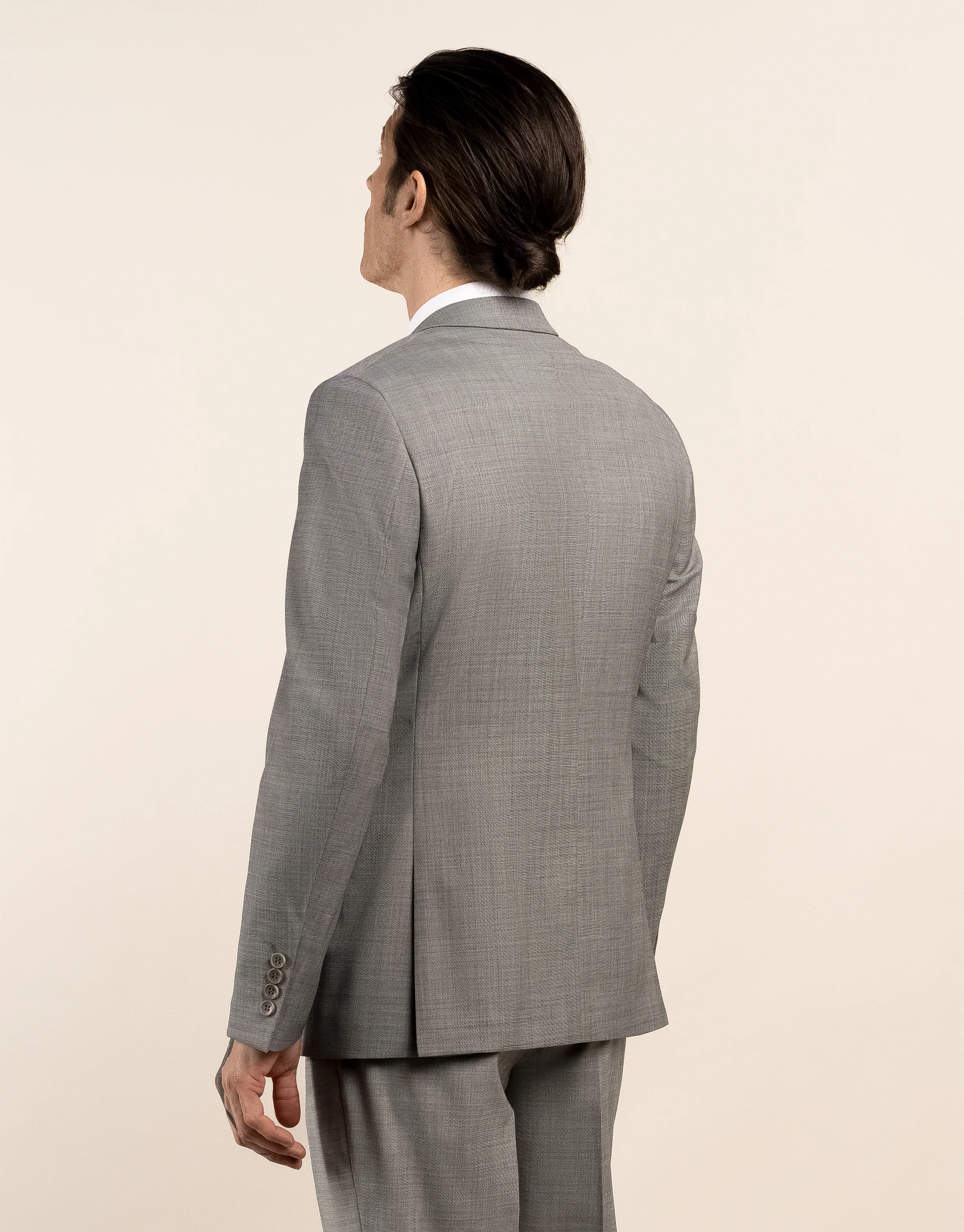 Hire Taylor Light Grey Sharkskin Suit Jacket - Image 2