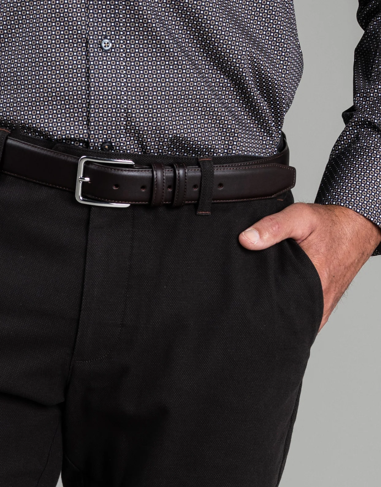 Tyler Dark Brown Birdseye Chinos - Image 4