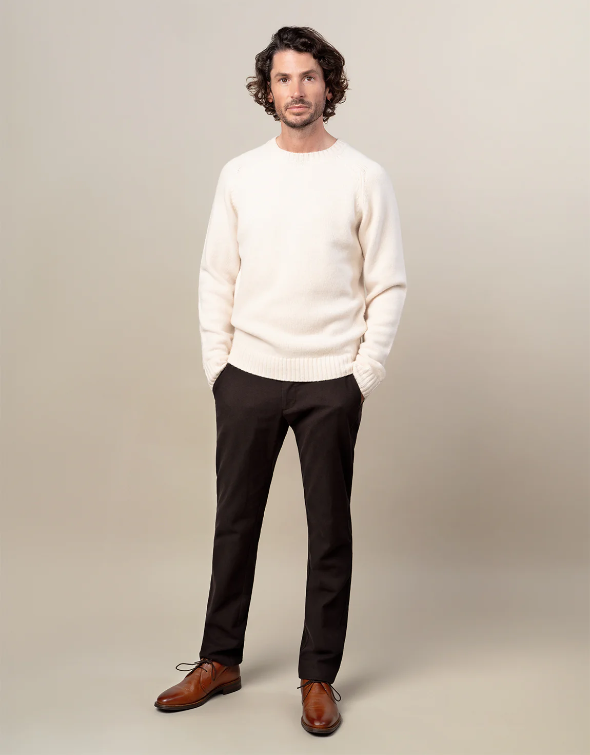 Tyler Dark Brown Birdseye Chinos - Image 6