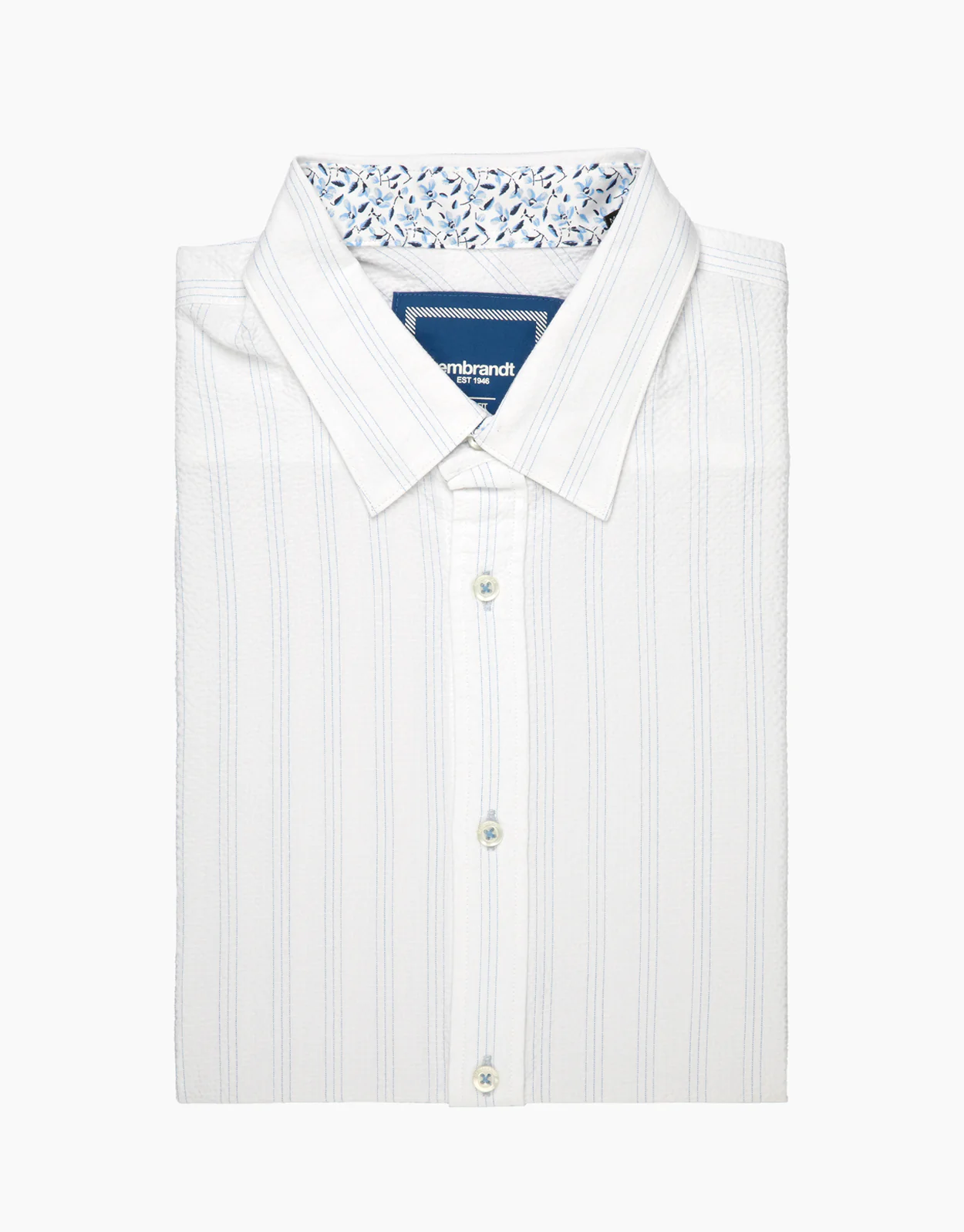 Waihi White Stripe Seersucker Short Sleeve Shirt - Image 4