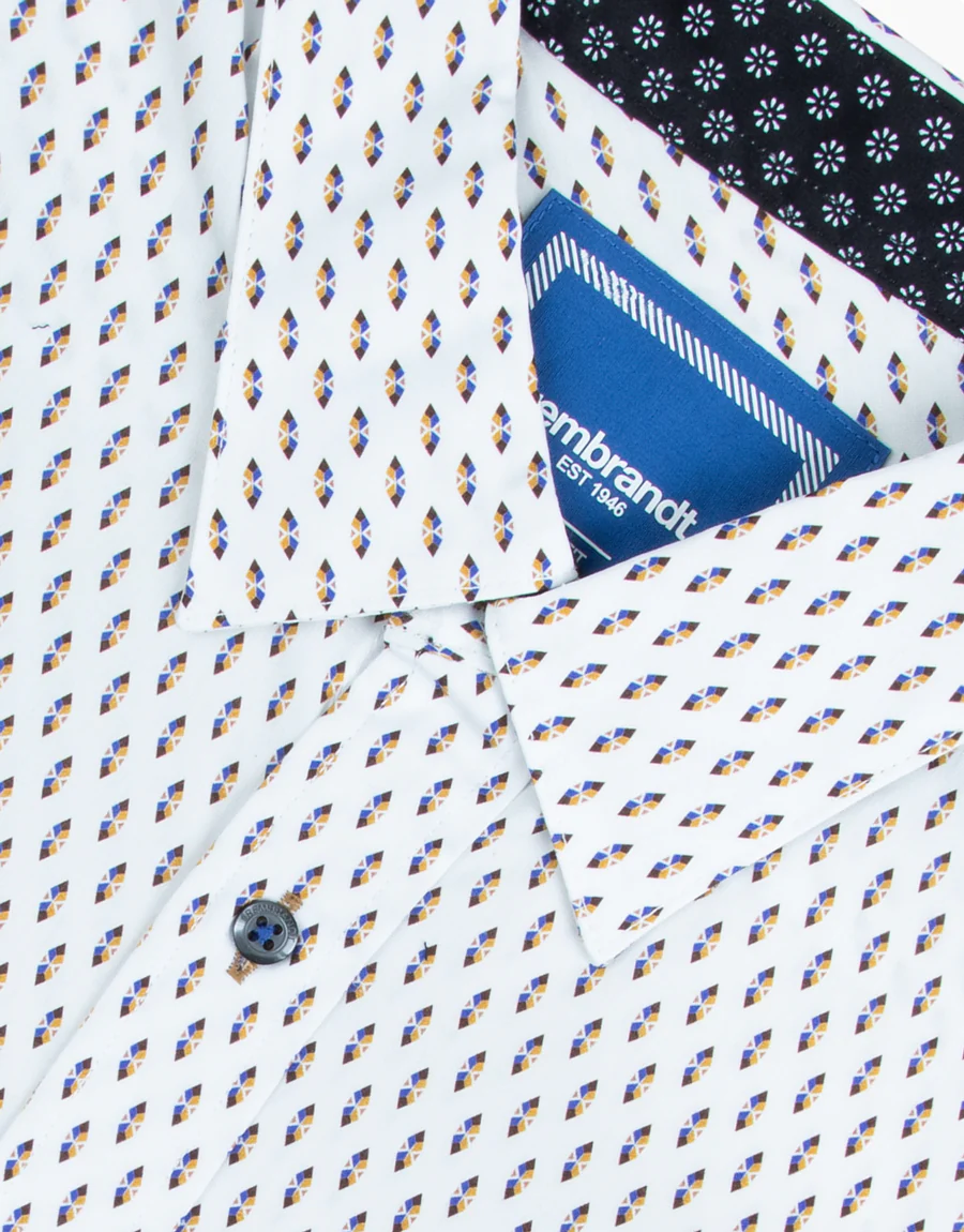 Waihi Yellow Diamond Short Sleeve Shirt - Image 2